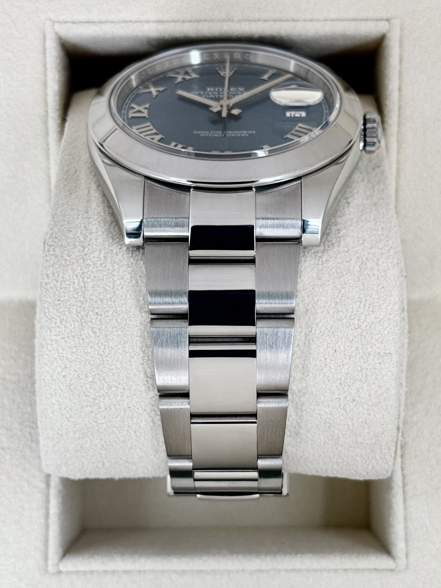 2023 Rolex Datejust 41mm 126300 Stainless Steel Oyster Blue Roman Numeral Dial