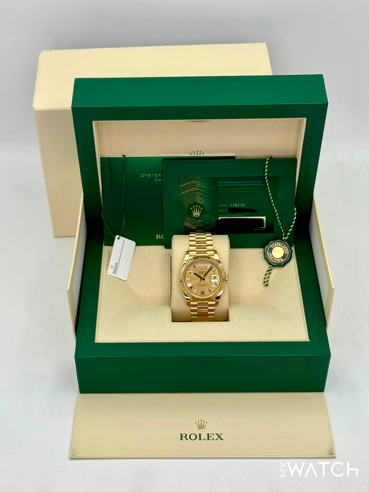 2021 Rolex Day-Date 40mm 228238 Presidential Champagne Dial