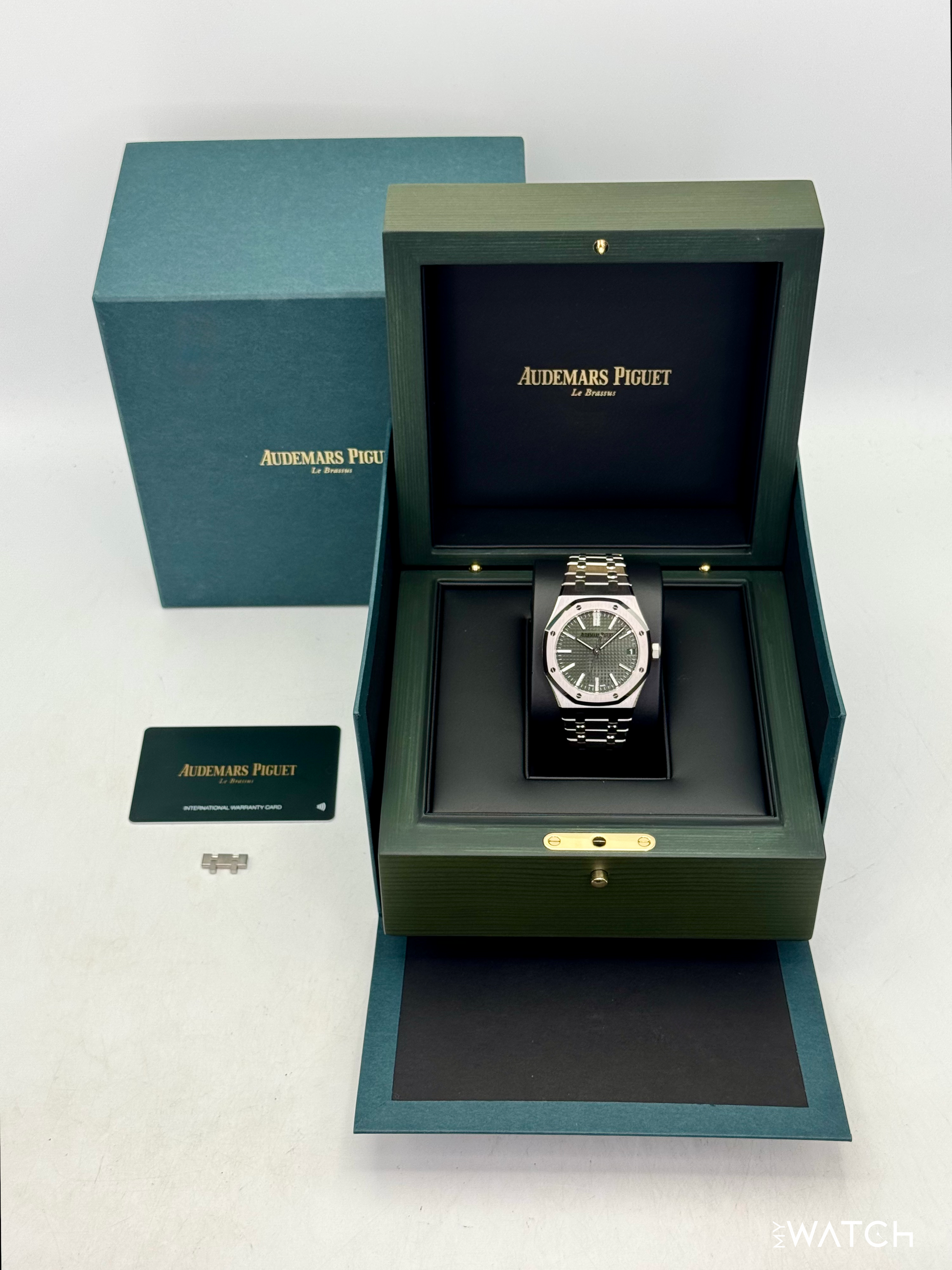 2025 Audemars Piguet  Royal Oak 41mm 15510ST Stainless Steel Green Dial - MyWatchLLC