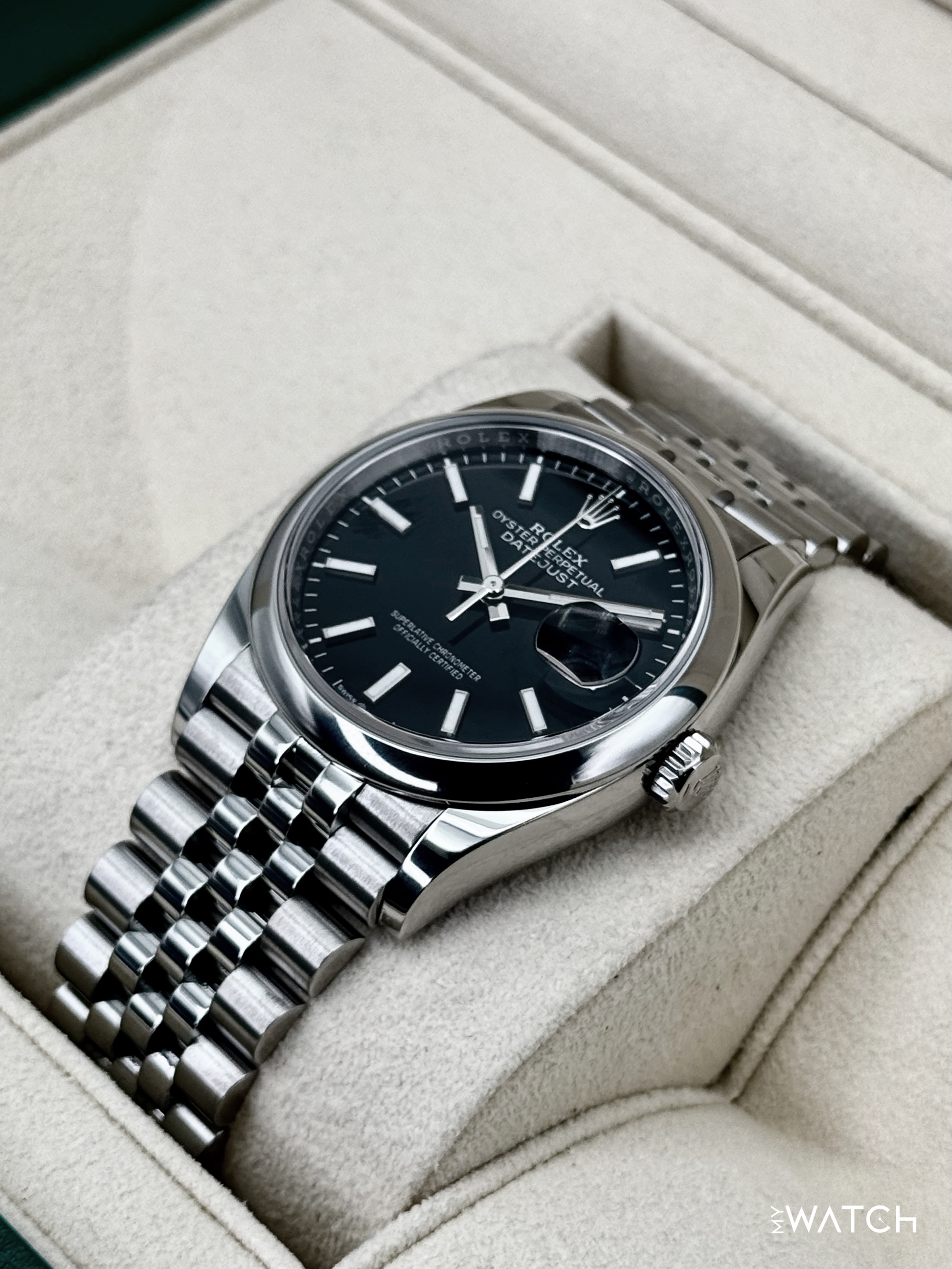 2024 Rolex Datejust 36mm 126200 Stainless Steel Jubilee Black Dial - MyWatchLLC