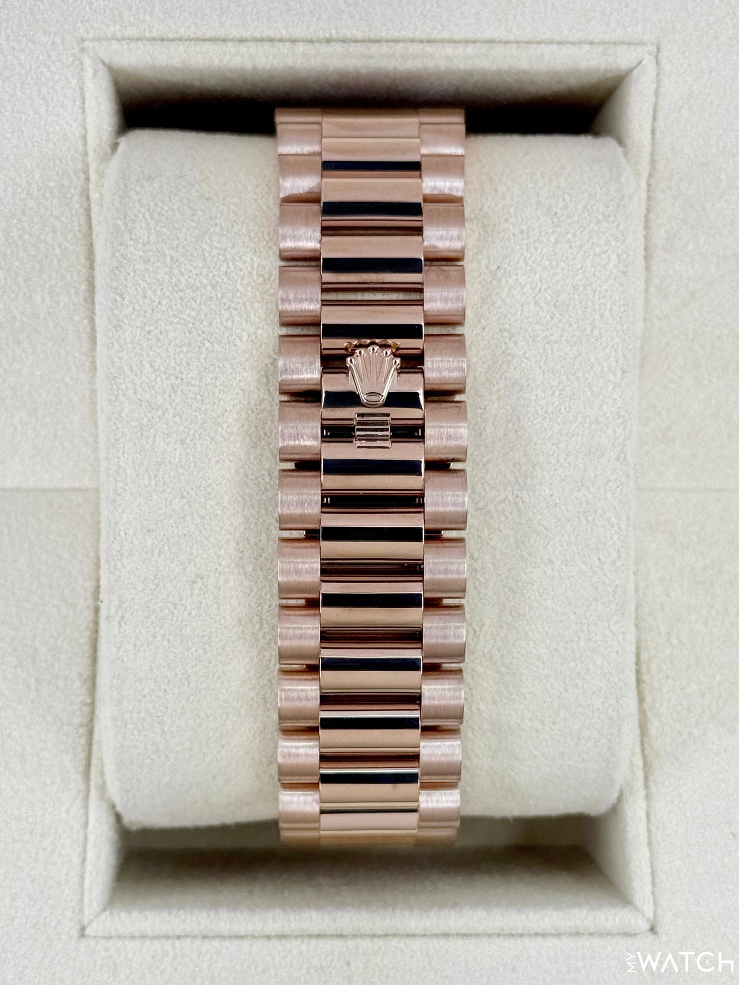 2022 Rolex Day-Date 40mm 128235 Rose Gold Chocolate Diamond Dial