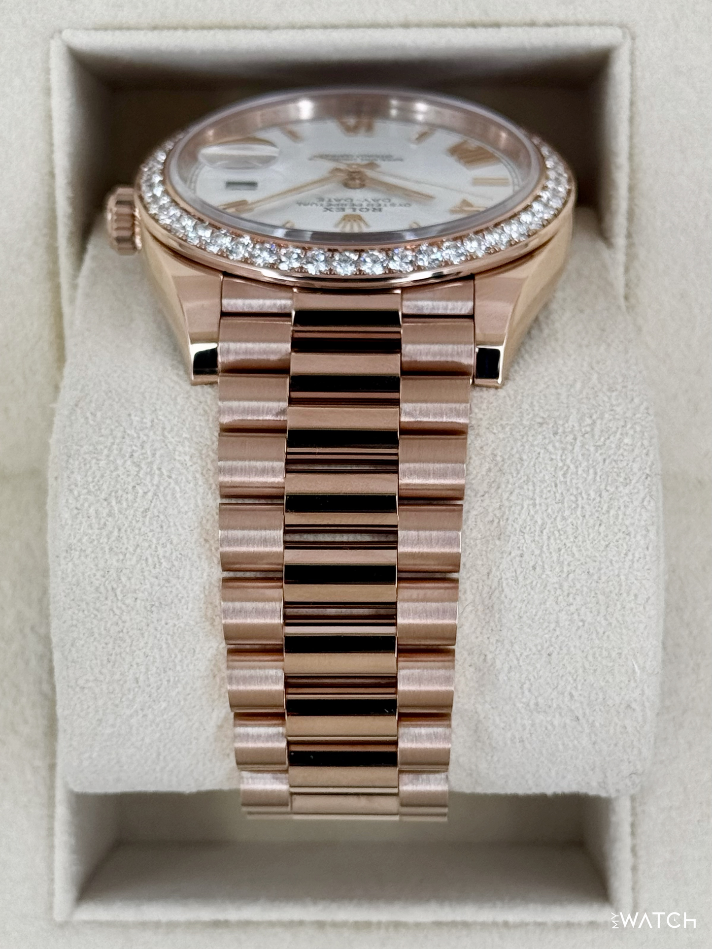 2022 Rolex Day-Date 40mm 228345RBR Rose Gold White Dial (CPO) - MyWatchLLC