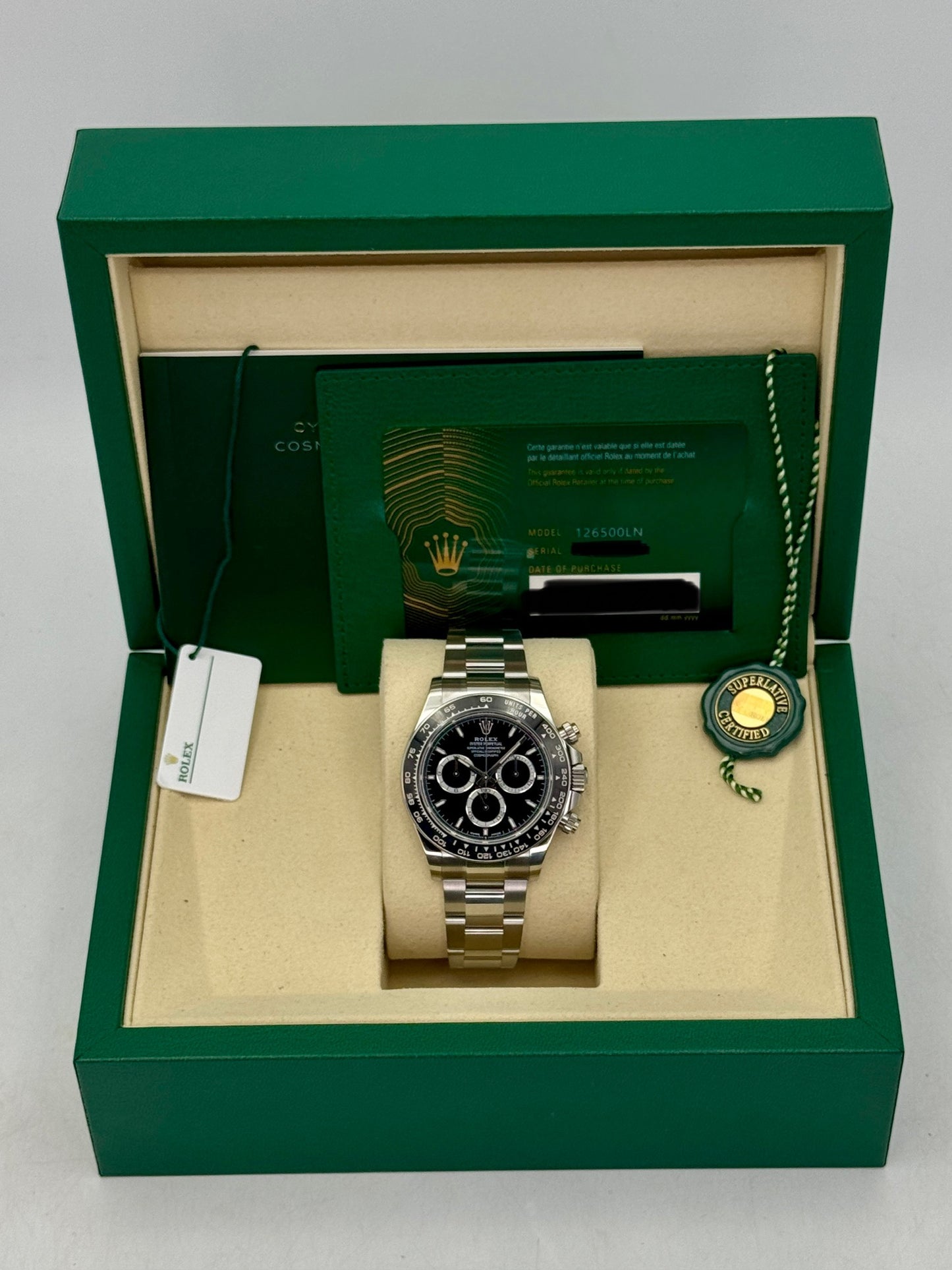 2026 Rolex Daytona 40mm 126500LN Stainless Steel Black Dial