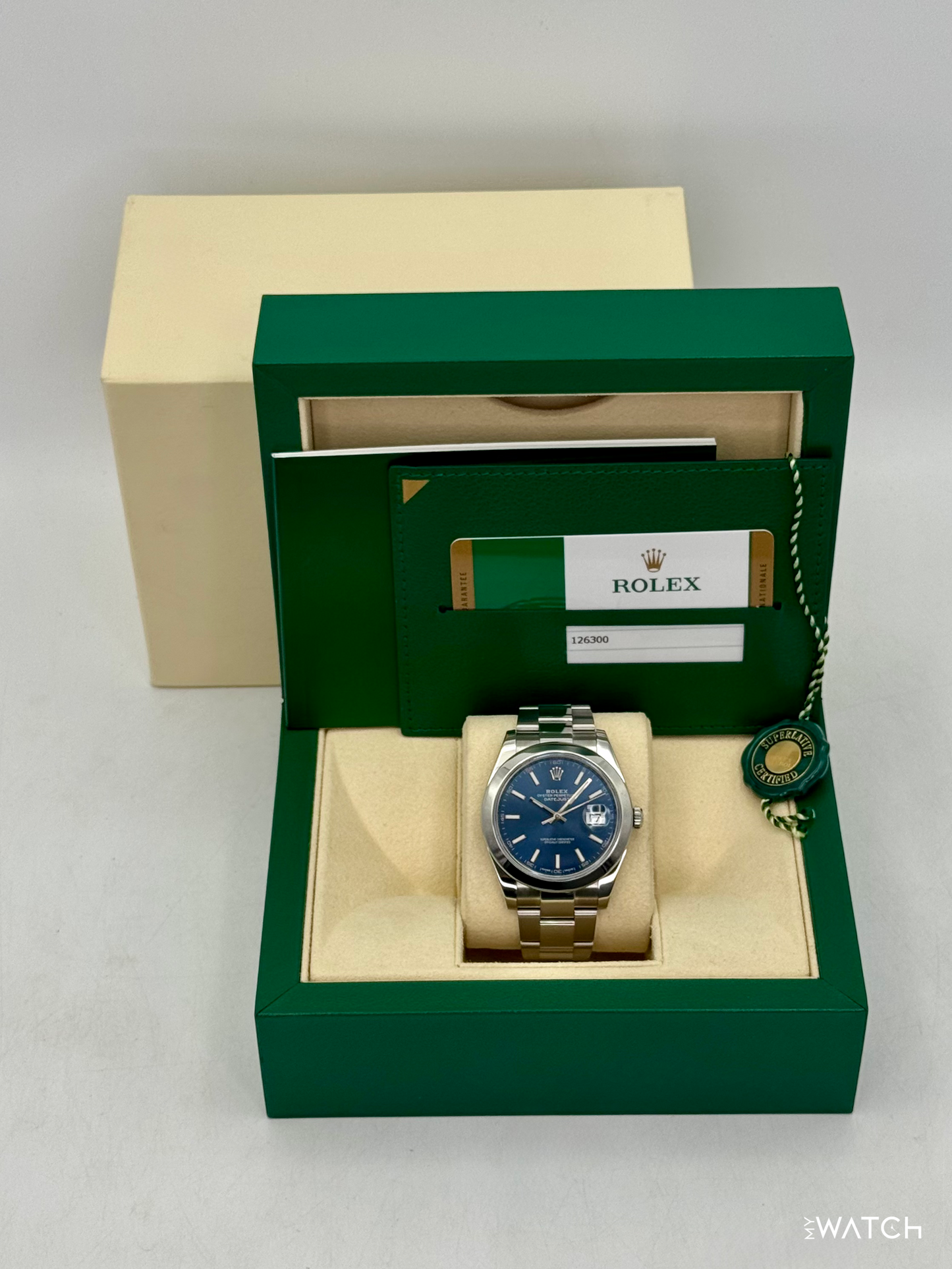 2018 Rolex Datejust 41mm 126300 Stainless Steel Oyster Blue Dial