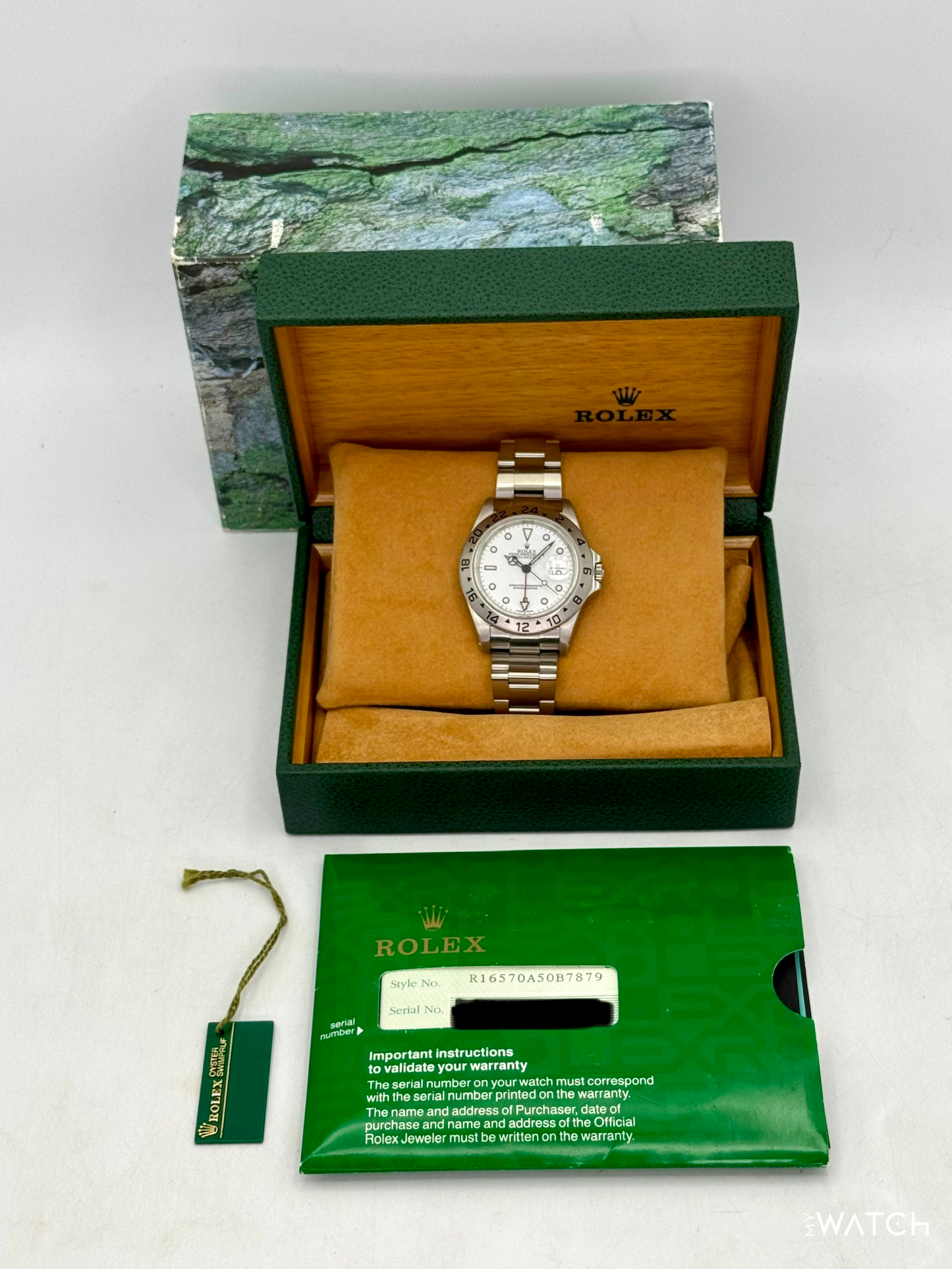 2002 Rolex Explorer II 40mm 16570 Stainless Steel Polar White Dial - MyWatchLLC