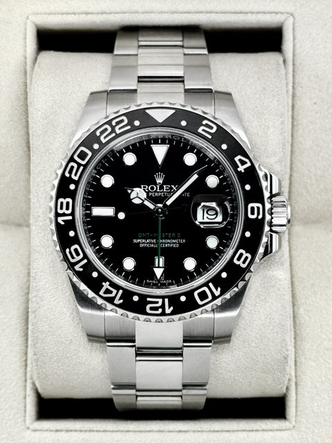 2018 Rolex GMT-Master II 40mm 116710LN Stainless Steel Black Dial