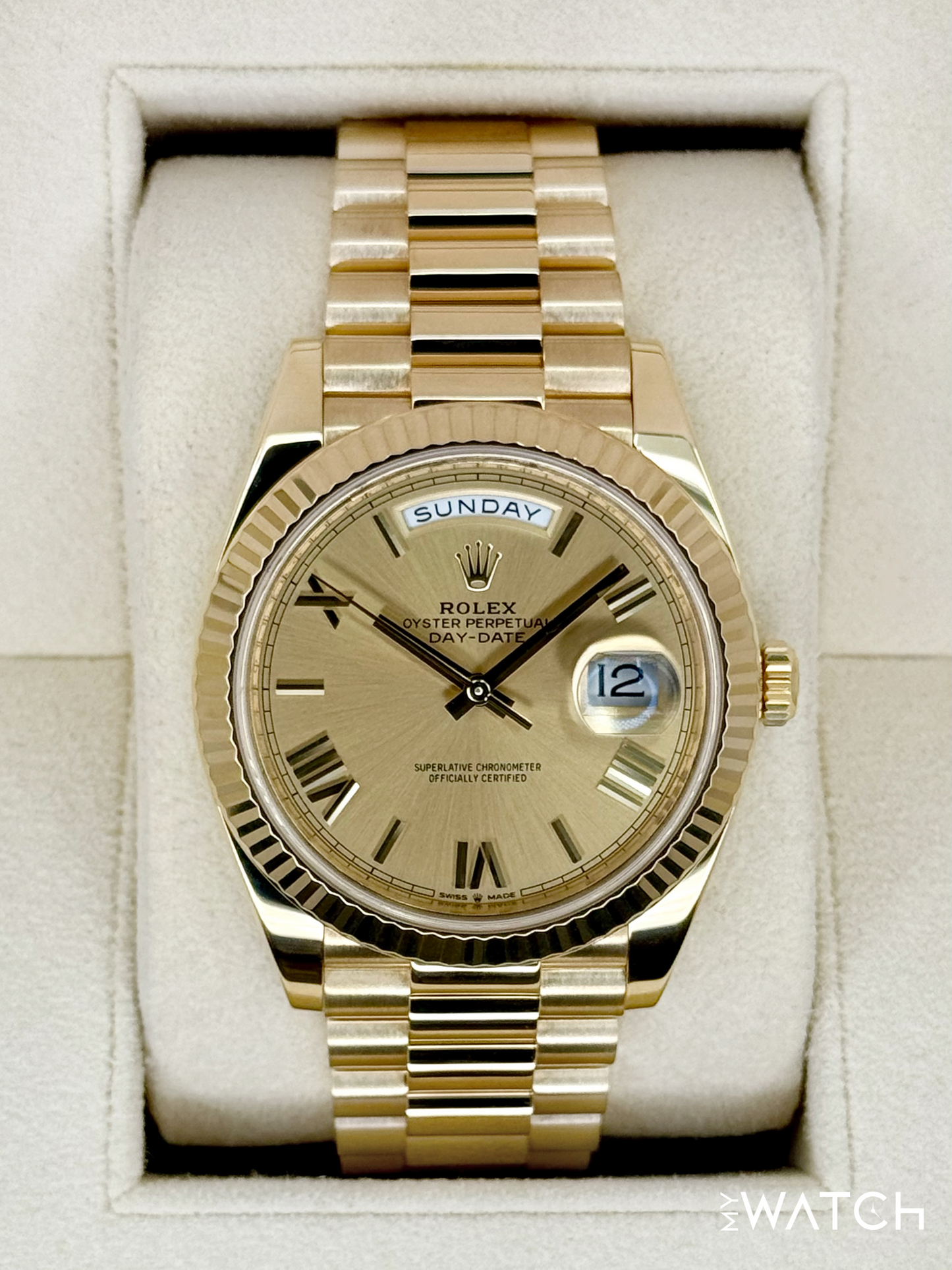2021 Rolex Day-Date 40mm 228238 Presidential Champagne Dial