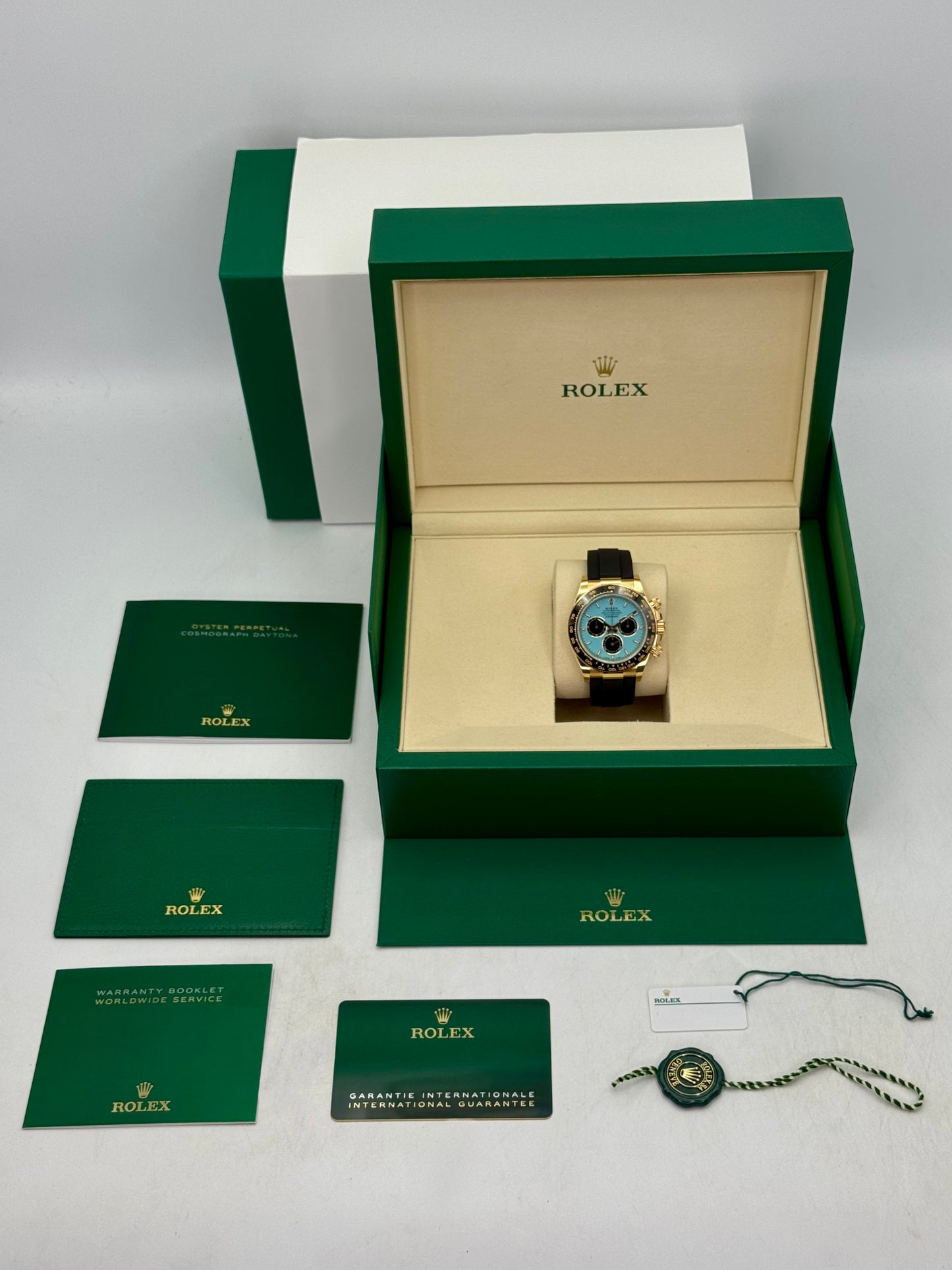 2025 Rolex Daytona 40mm 126518LN Yellow Gold Oysterflex Turquoise Dial