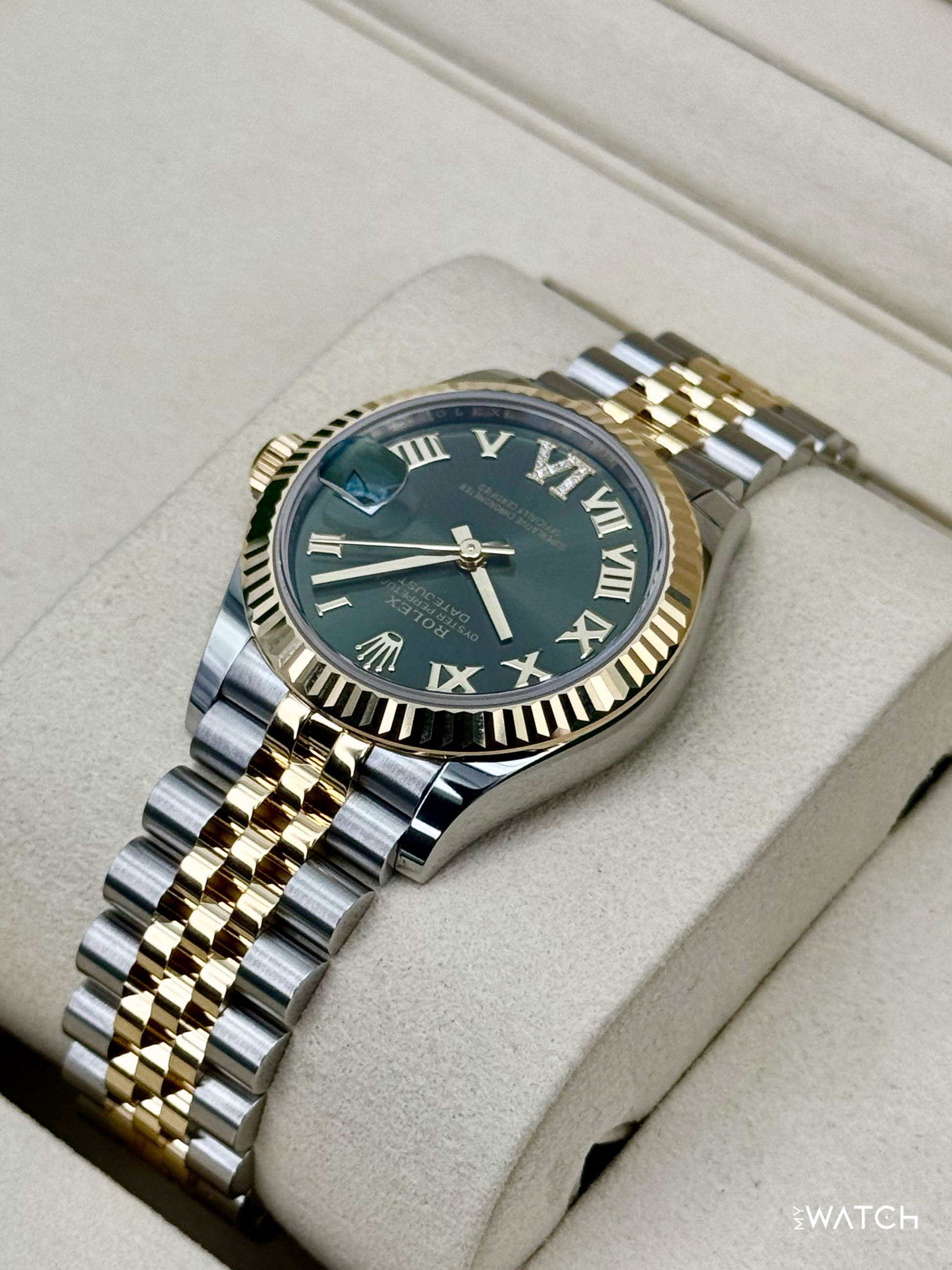 NEW 2026 Rolex Ladies Datejust 31mm 278273 Two-Tone Jubilee Green Dial - MyWatchLLC