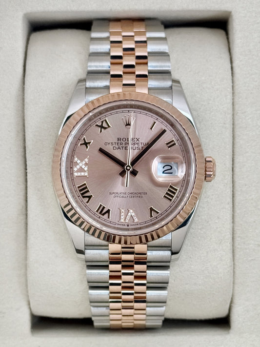 2025 Rolex Datejust 36mm 126231 Two-Tone Jubilee Rosé Diamond Dial