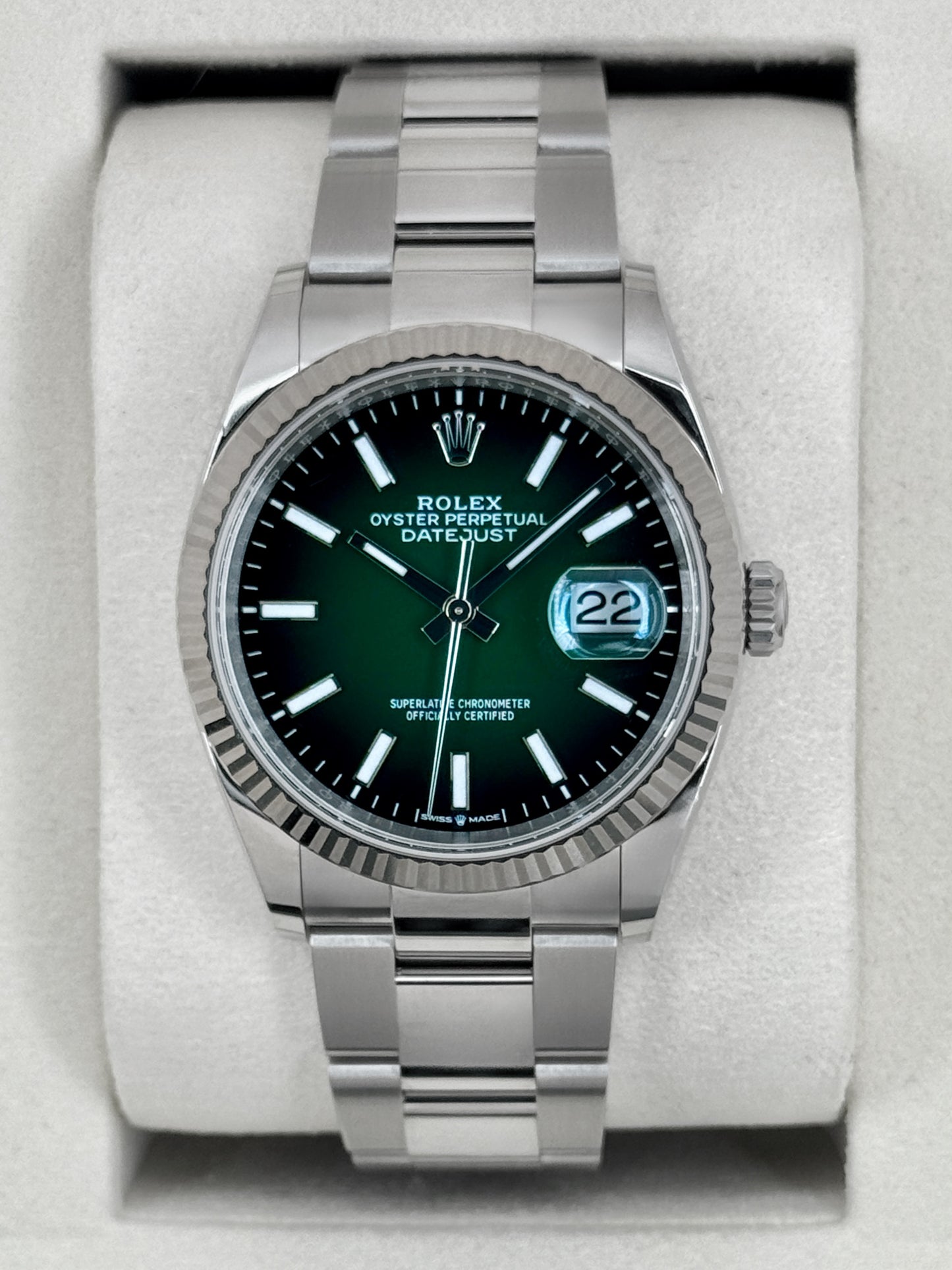 NEW 2026 Rolex Datejust 36mm 126234 Stainless Steel Oyster Green Ombre Dial