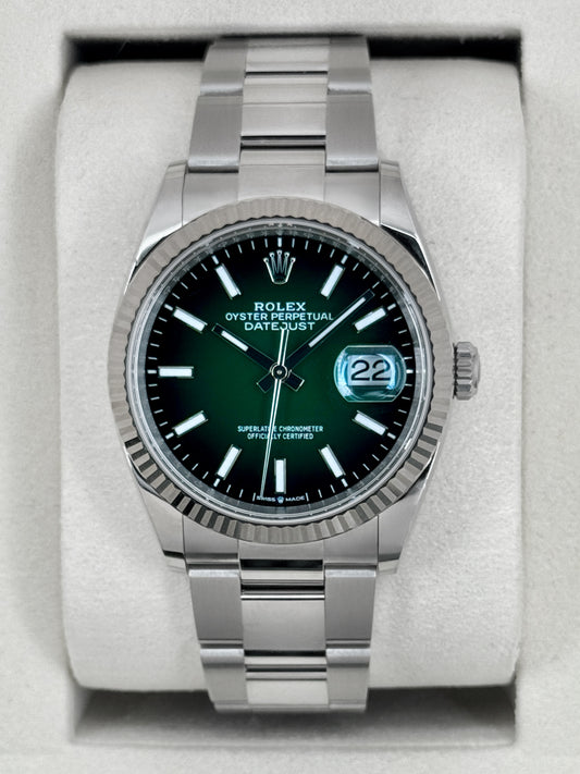 NEW 2026 Rolex Datejust 36mm 126234 Stainless Steel Oyster Green Ombre Dial