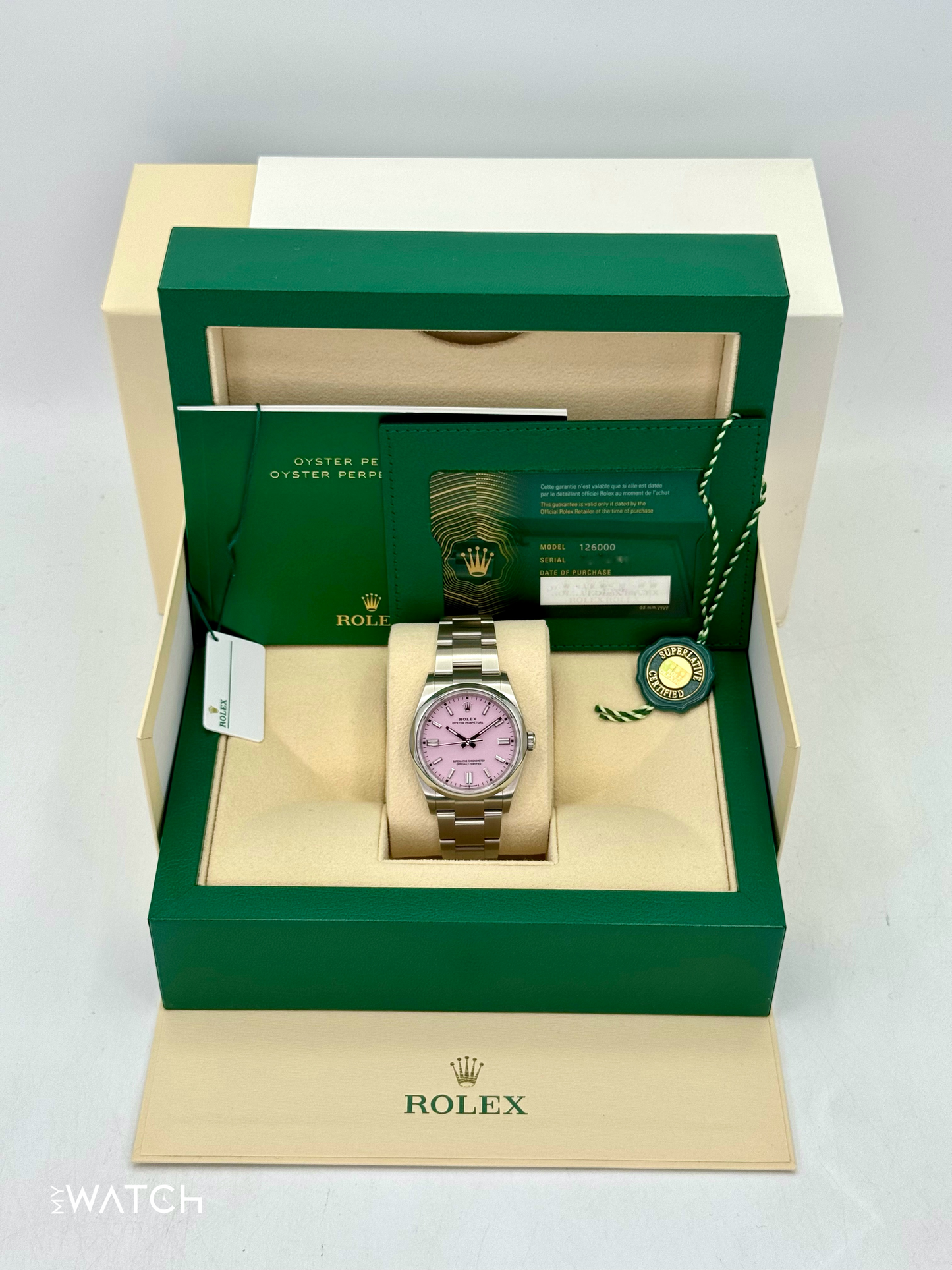 2024 Rolex Oyster Perpetual 36mm 126000 Candy Pink Dial
