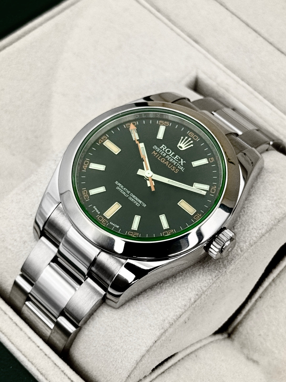 2018 Rolex Milgauss 40mm 116400GV Stainless Steel Black Dial