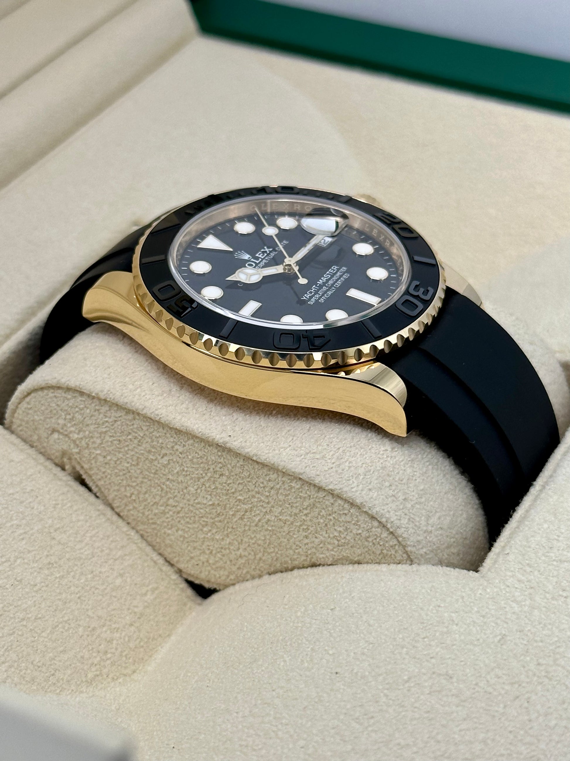 NEW 2023 Rolex Yacht-Master 42mm 226658 Gold Oysterflex Black Dial - MyWatchLLC