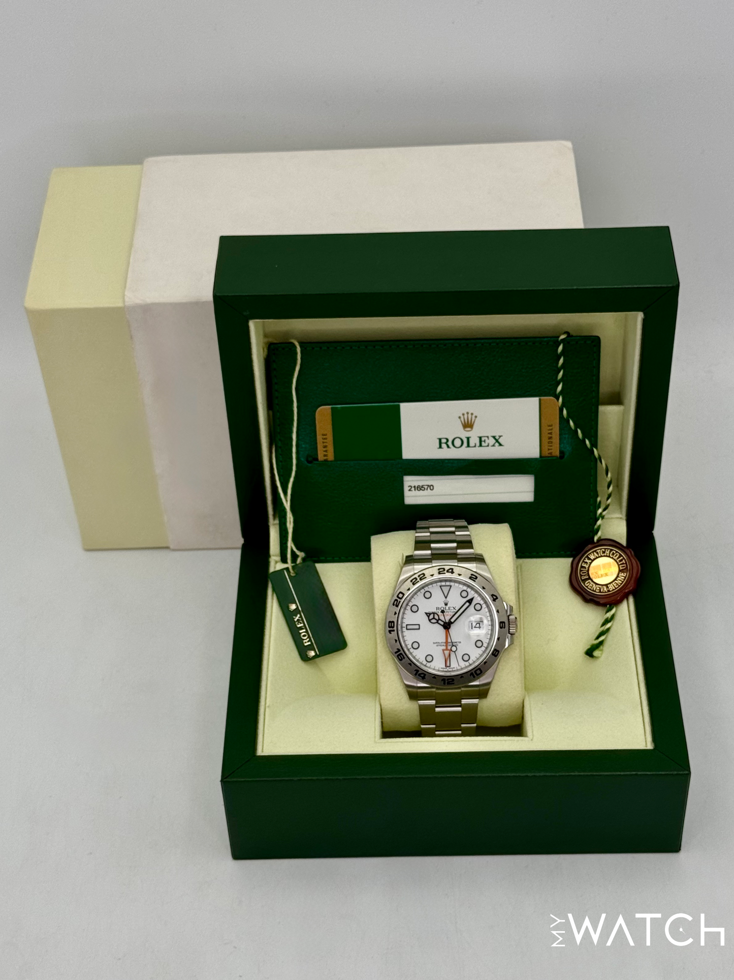 2014 Rolex Explorer II 42mm 216570 Polar White Dial