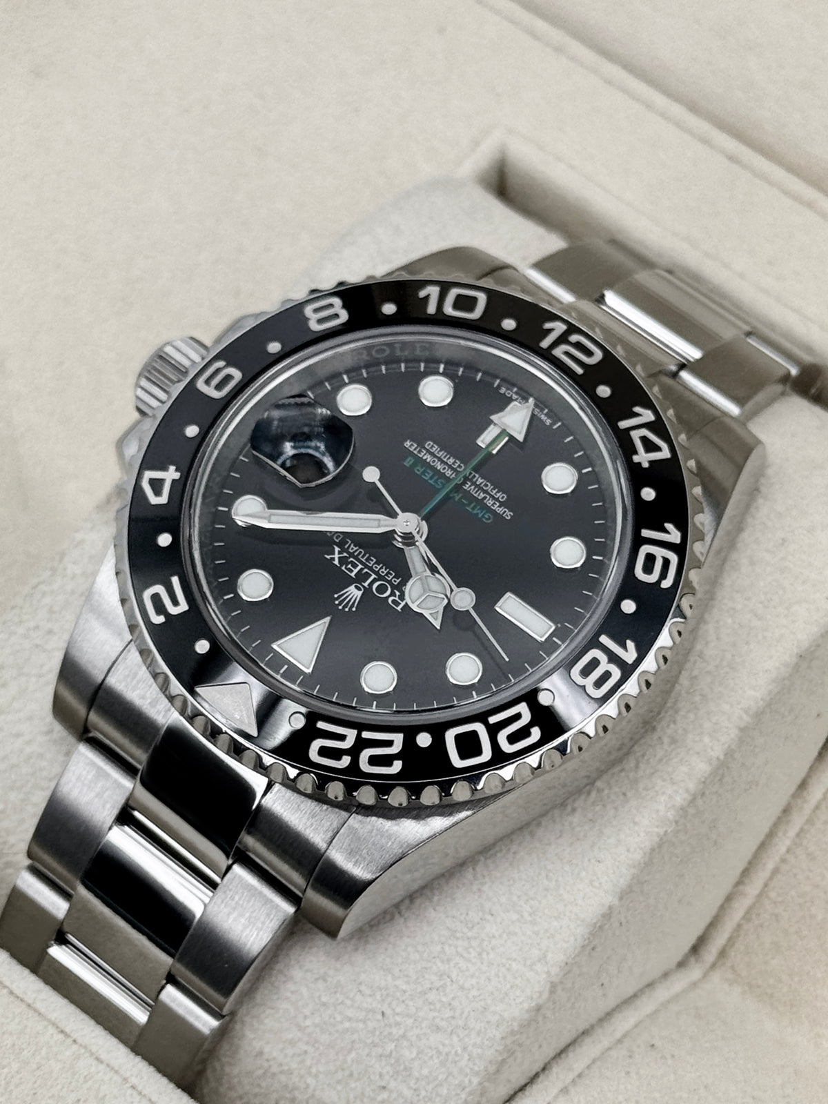 2016 est. Rolex GMT-Master II 40mm 116710LN Stainless Steel Black Dial