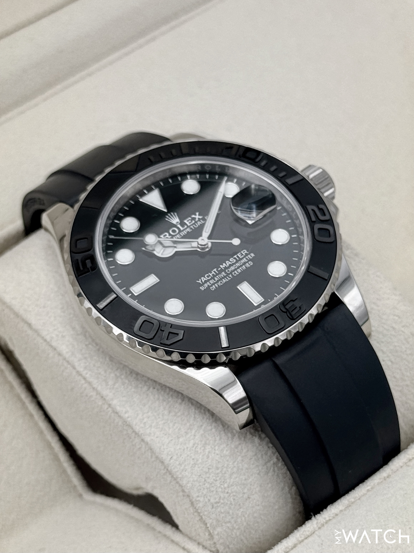 2021 Rolex Yacht-Master 42mm 226659 White Gold Oysterflex Black Dial - MyWatchLLC