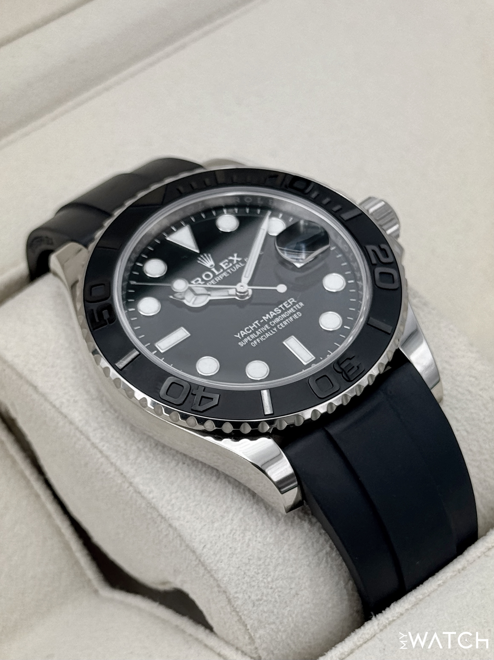 2021 Rolex Yacht-Master 42mm 226659 White Gold Oysterflex Black Dial - MyWatchLLC