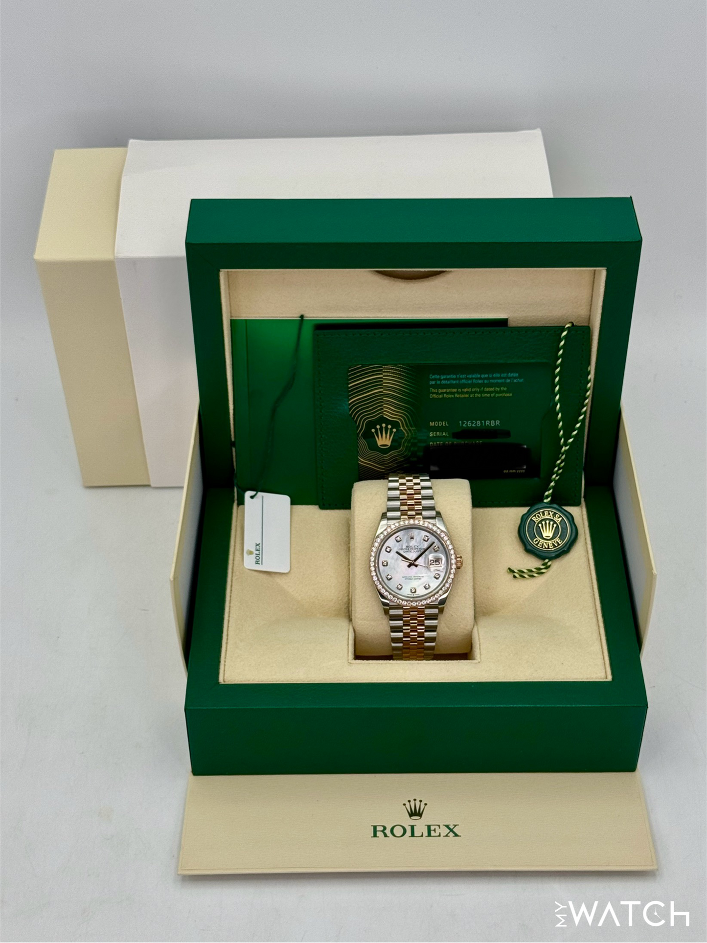 2024 Rolex Datejust 36mm 126281RBR Two-Tone Jubilee MOP Diamond Dial