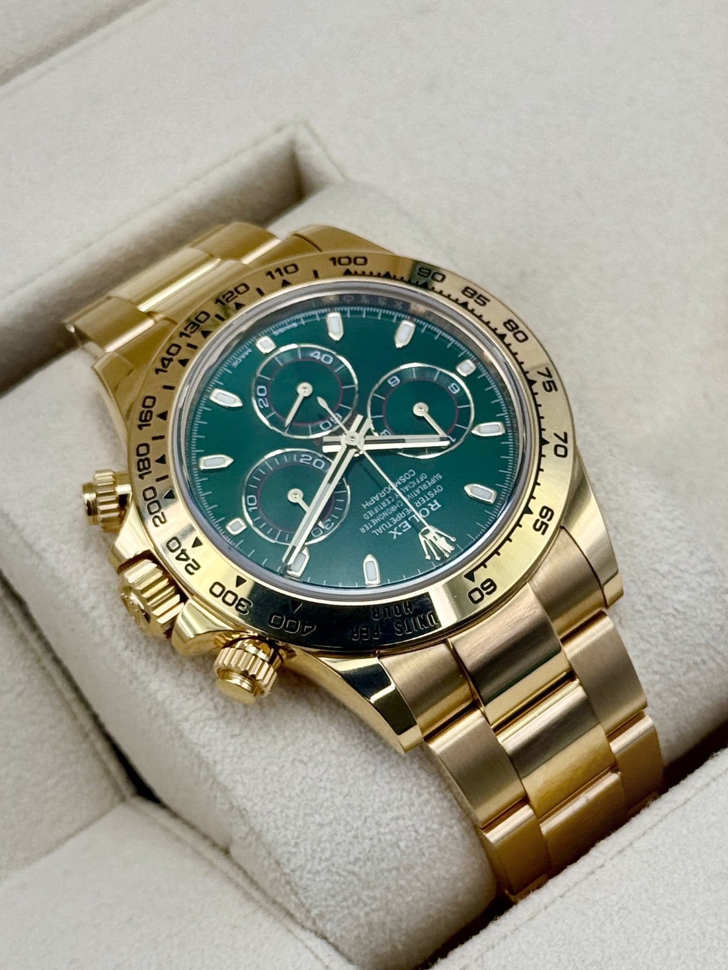 2023 Rolex Daytona John Mayer 40mm 116508 Yellow Gold Green Dial