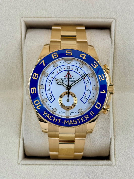 2022 Rolex Yacht-Master II 44mm 116688 18K Yellow Gold White Dial