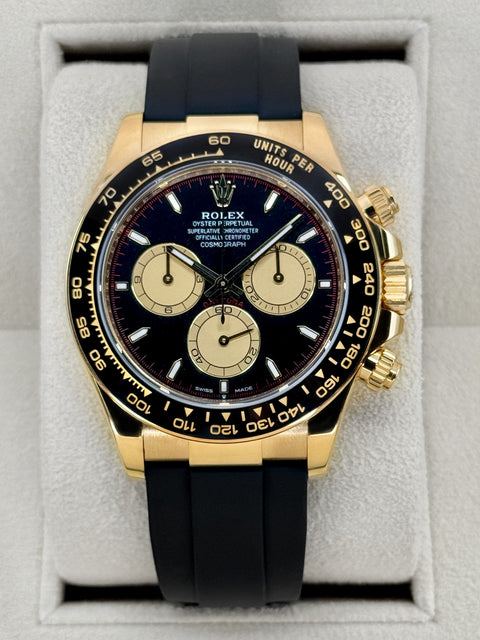 2024 Rolex Daytona Paul Newman 40mm 126518LN Yellow Gold Oysterflex Black Dial