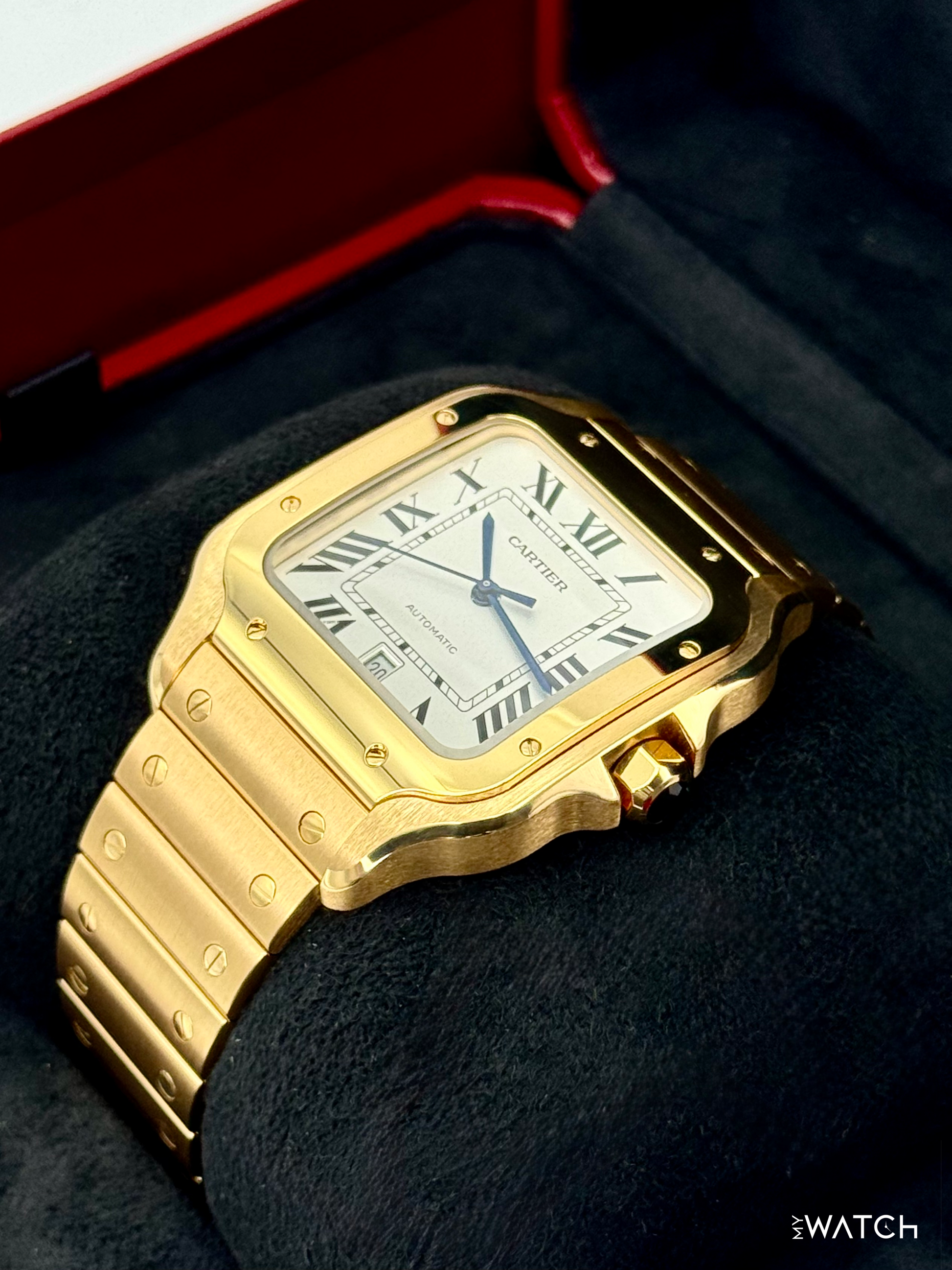 NEW 2026 Cartier Santos De Cartier 39.8mm WGSA0029 Yellow Gold White Dial - MyWatchLLC