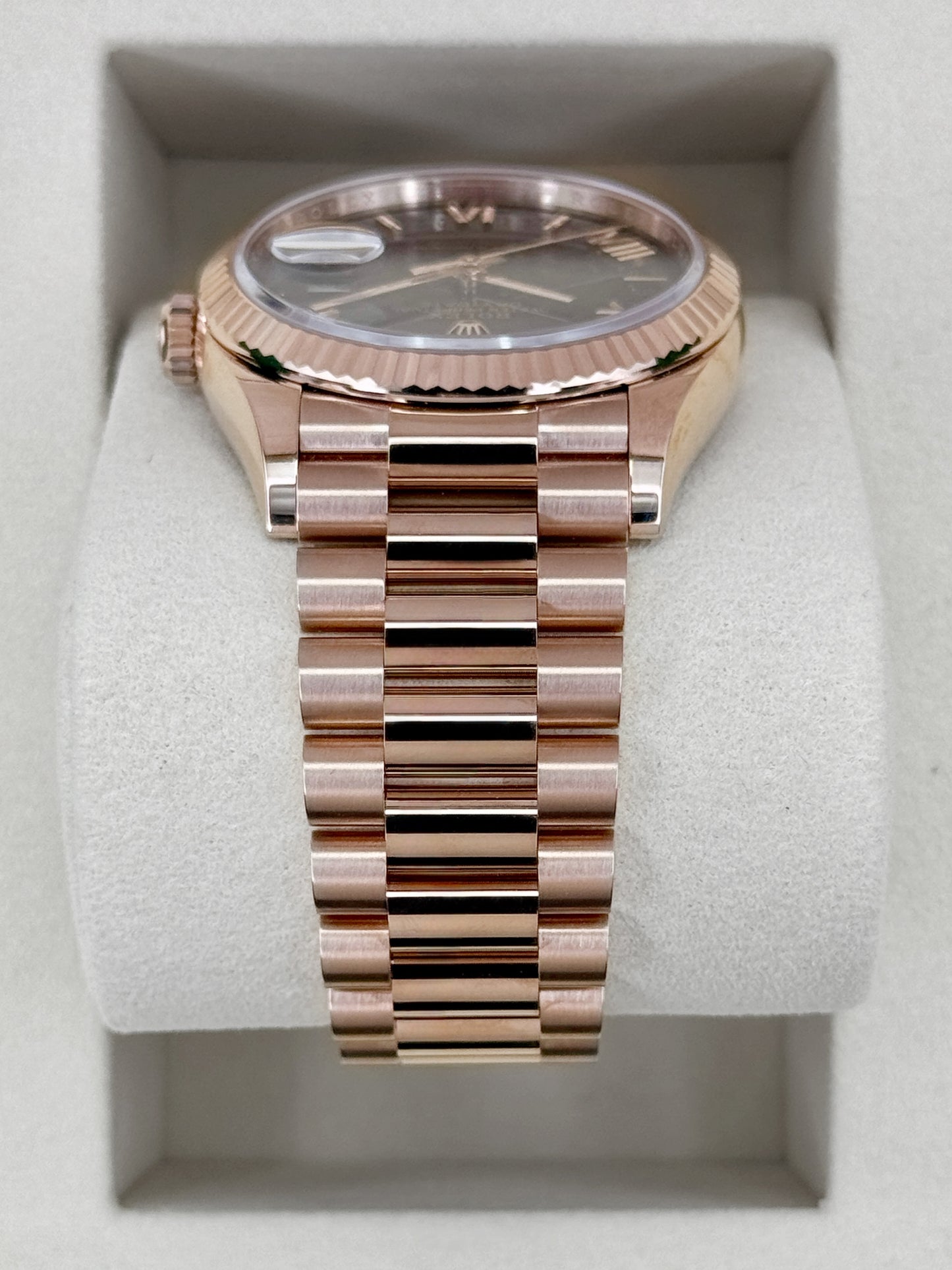 NEW 2026 Rolex Day-Date 36mm 128235 Rose Gold Brown Ombre Dial