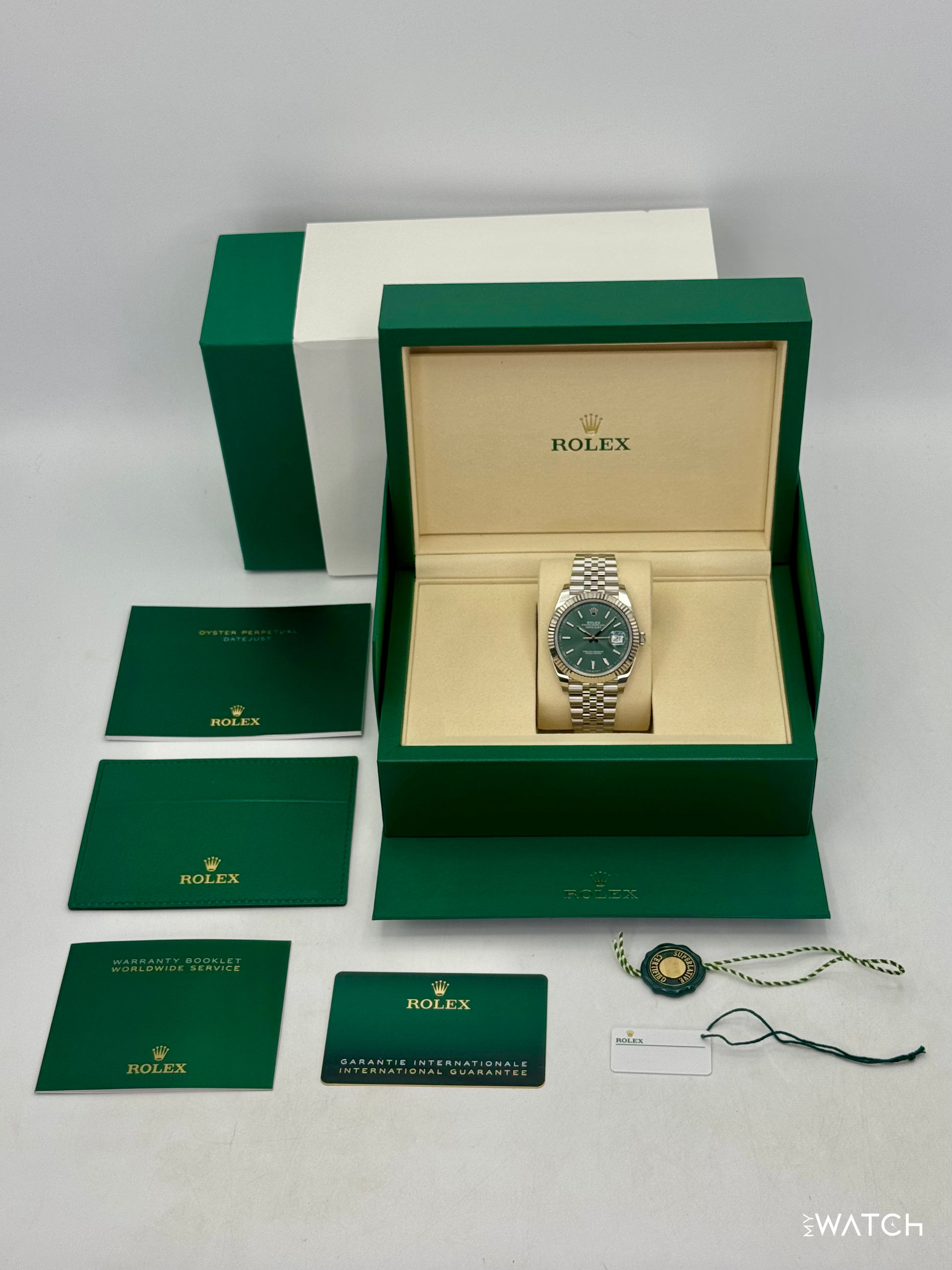 NEW 2026 Rolex Datejust 41mm 126334 Jubilee Green Dial - MyWatchLLC