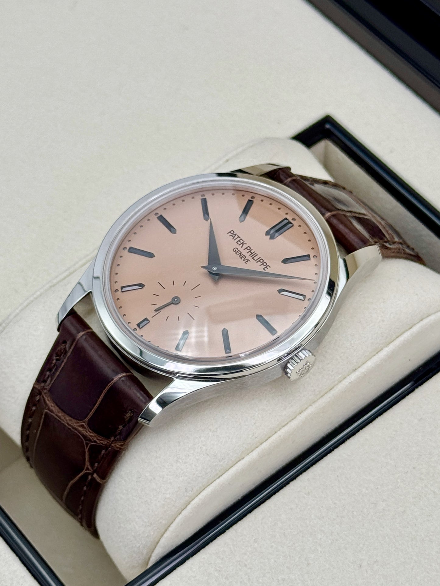 2026 Patek Philippe Calatrava 38mm 6196P Platinum Rose Gilt Opaline Dial