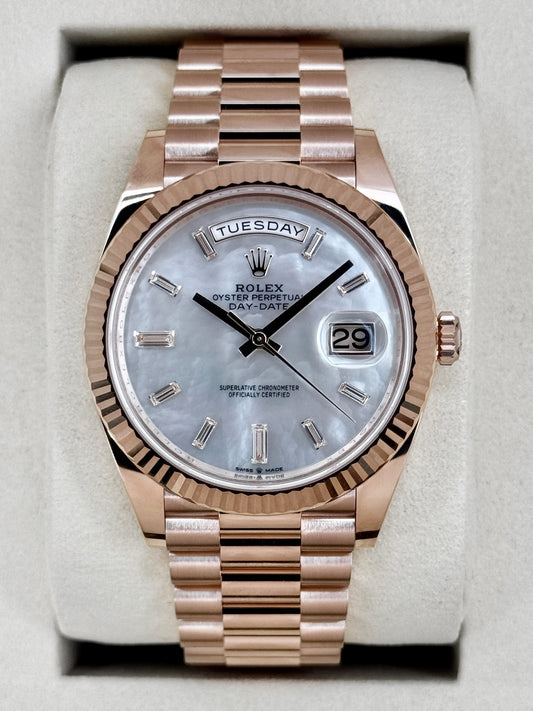 NEW 2026 Rolex Day-Date 40mm 228235 Presidential Rose Gold MOP Diamond Dial