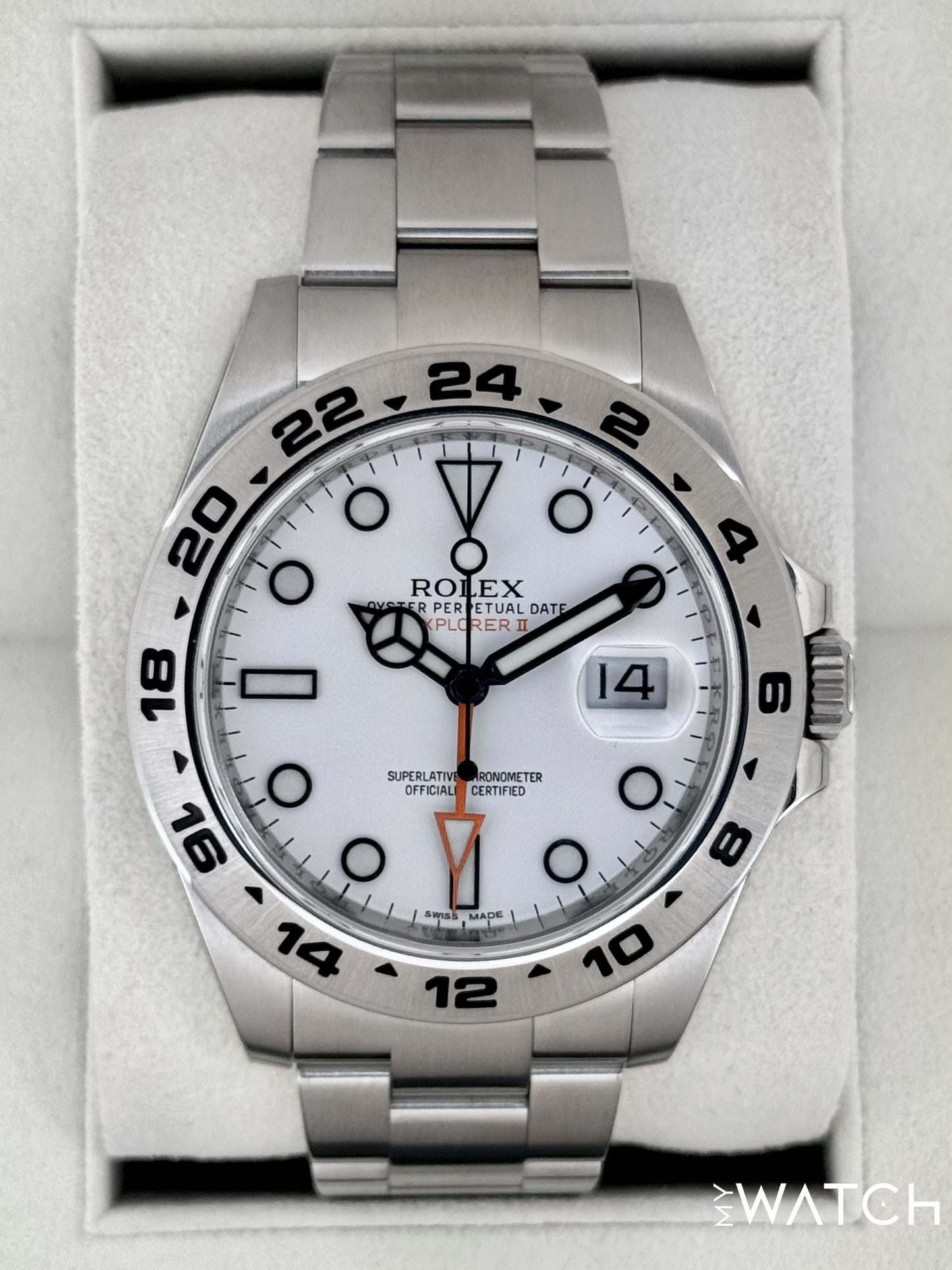 2014 Rolex Explorer II 42mm 216570 Polar White Dial
