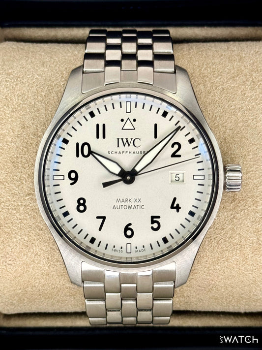 2025 IWC Pilot's Watch Mark XX 40mm IW328208 Stainless Steel White Dial - MyWatchLLC