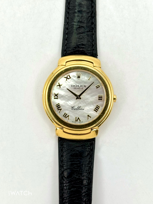 2006 Rolex Cellini 37mm 6623/8 18kt Yellow Gold Mother of Pearl Dial