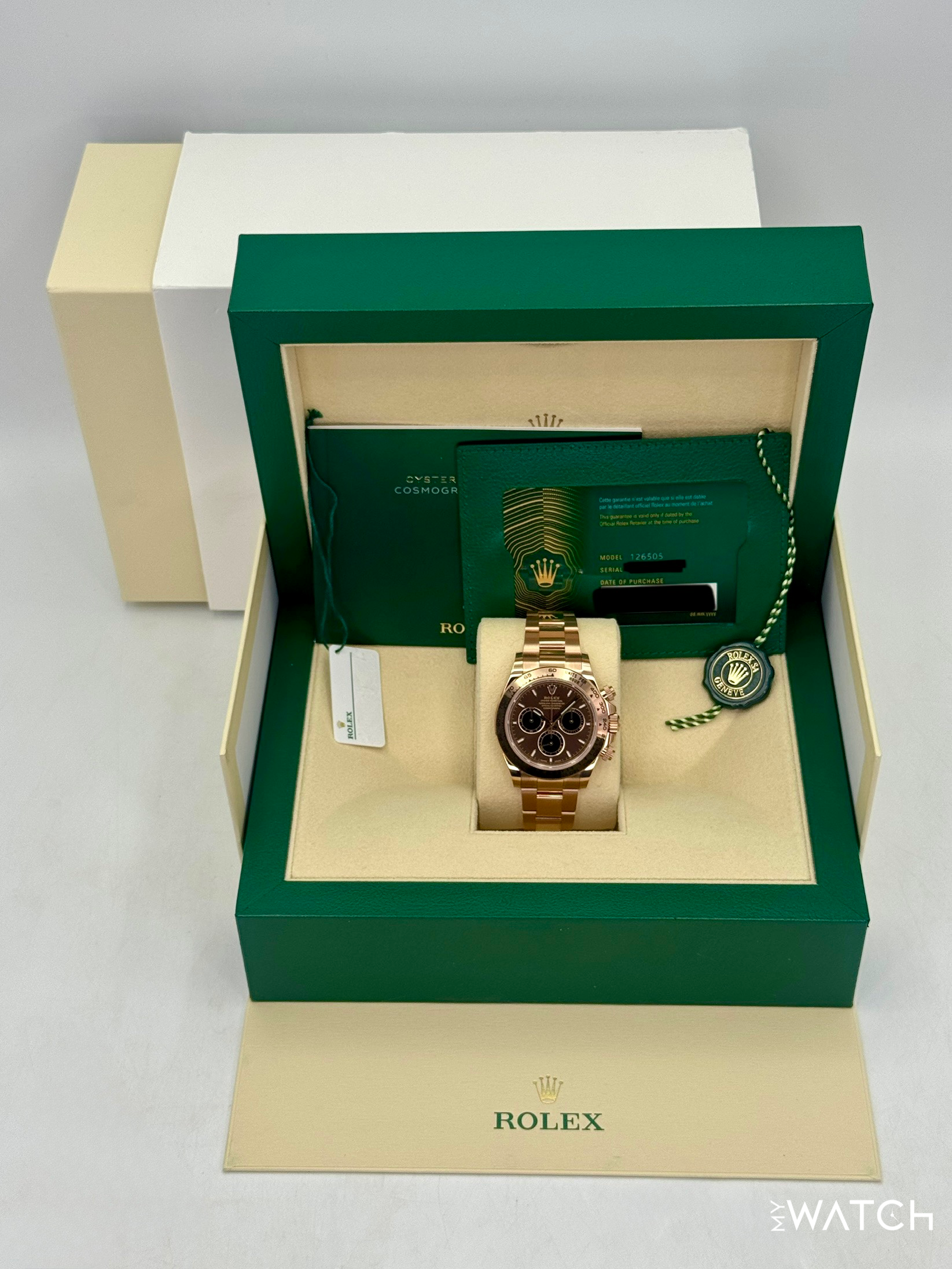 2025 Rolex Daytona 40mm 126505 Rose Gold Chocolate Dial - MyWatchLLC