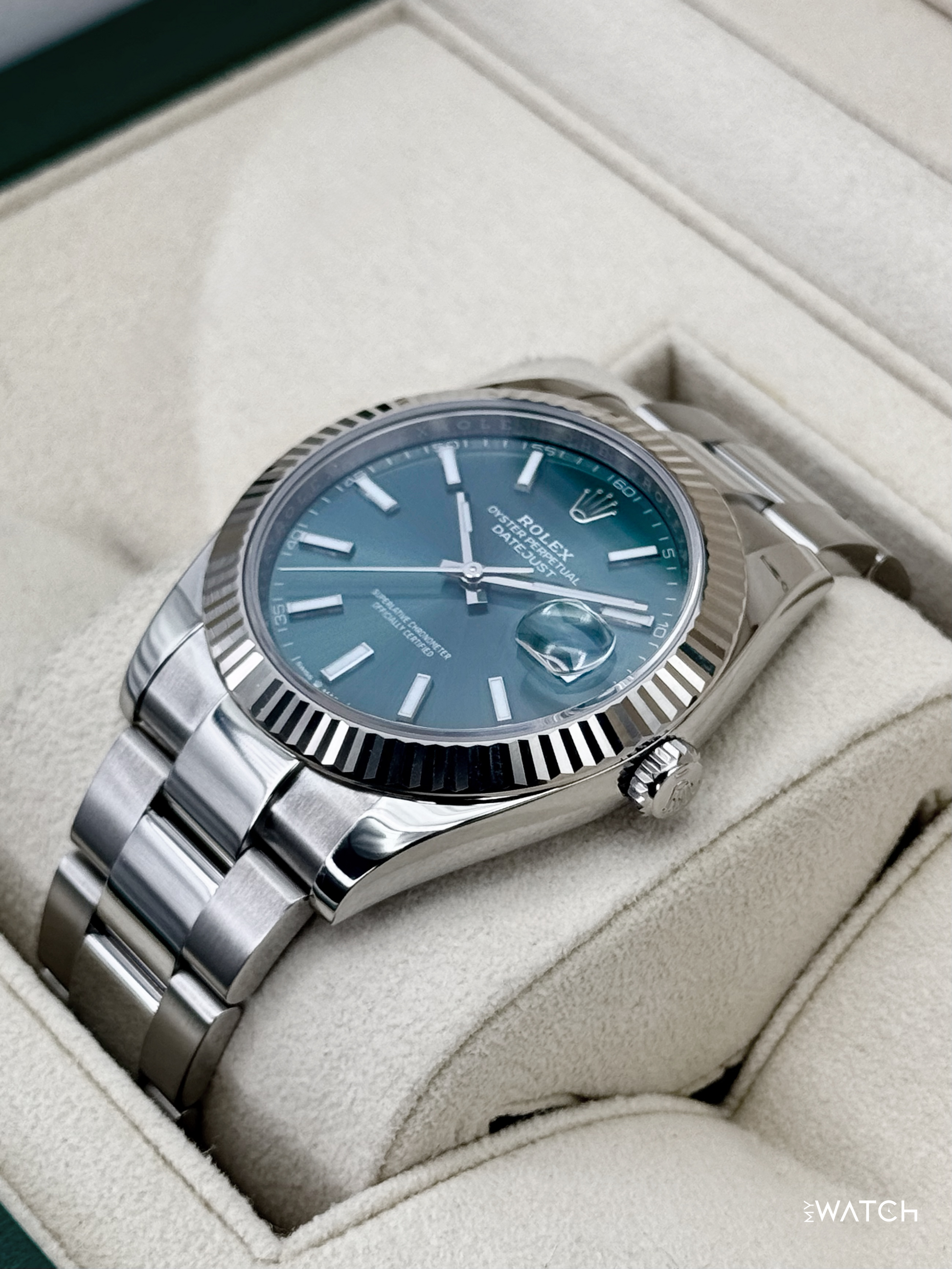 2022 Rolex Datejust 41mm 126334 Stainless Steel Oyster Mint Green Dial - MyWatchLLC
