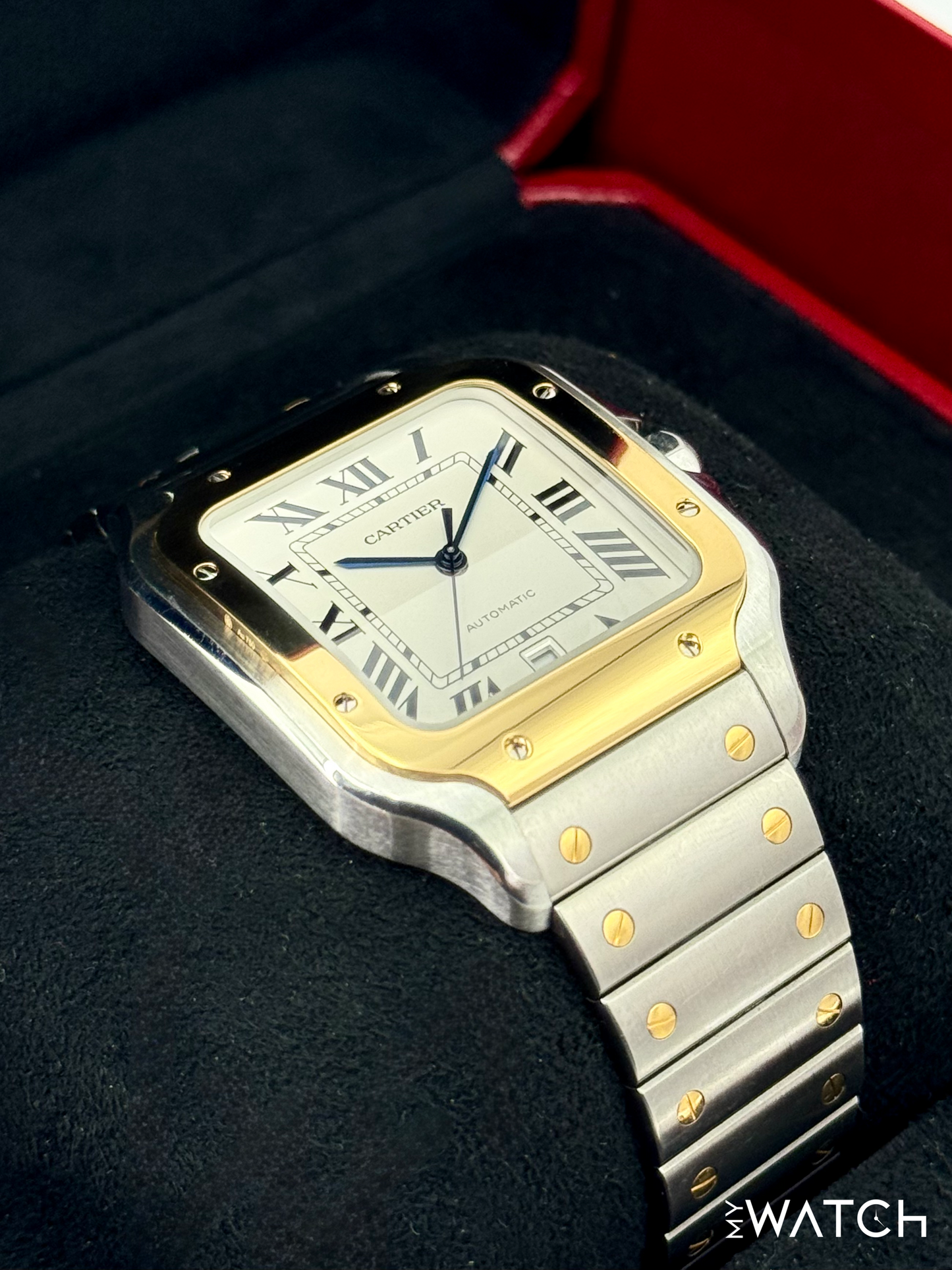 2020 Cartier Santos De Cartier 39.8mm W2SA0009 Two-Tone White Dial