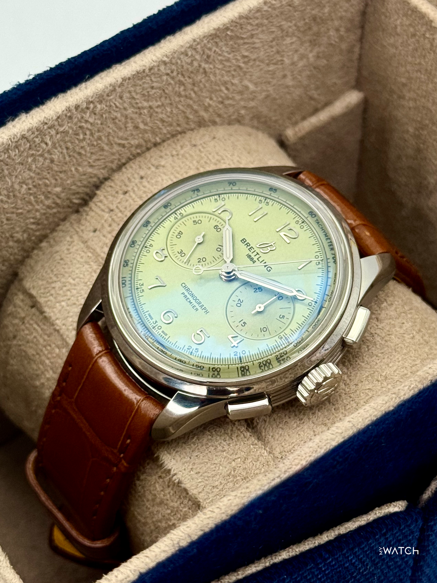 2024 Breitling Premier B09 Chronograph 40mm AB0930 Stainless Steel Green Dial