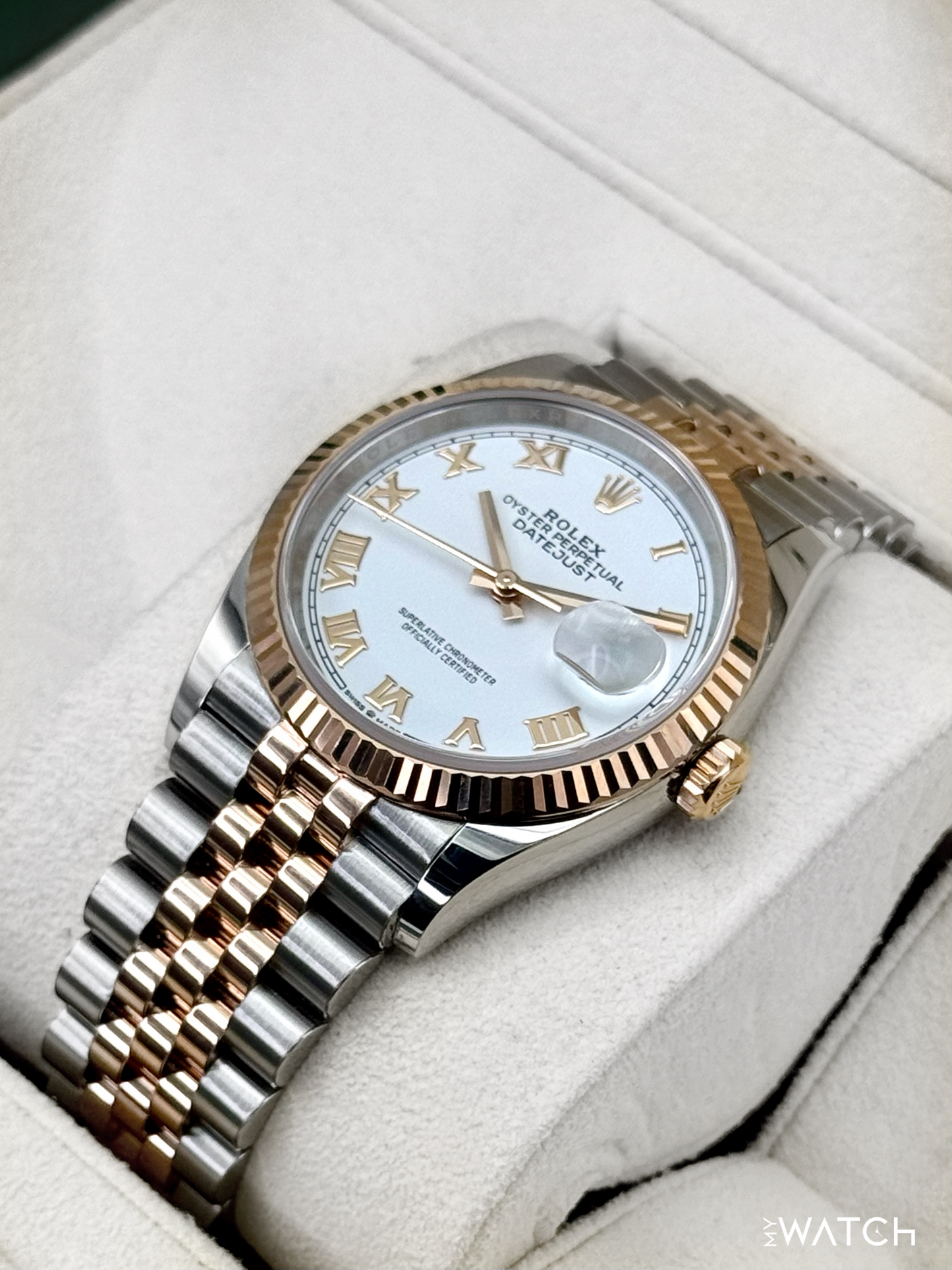 2024 Rolex Datejust 36mm 126231 Two-Tone Jubilee White Roman Numeral Dial