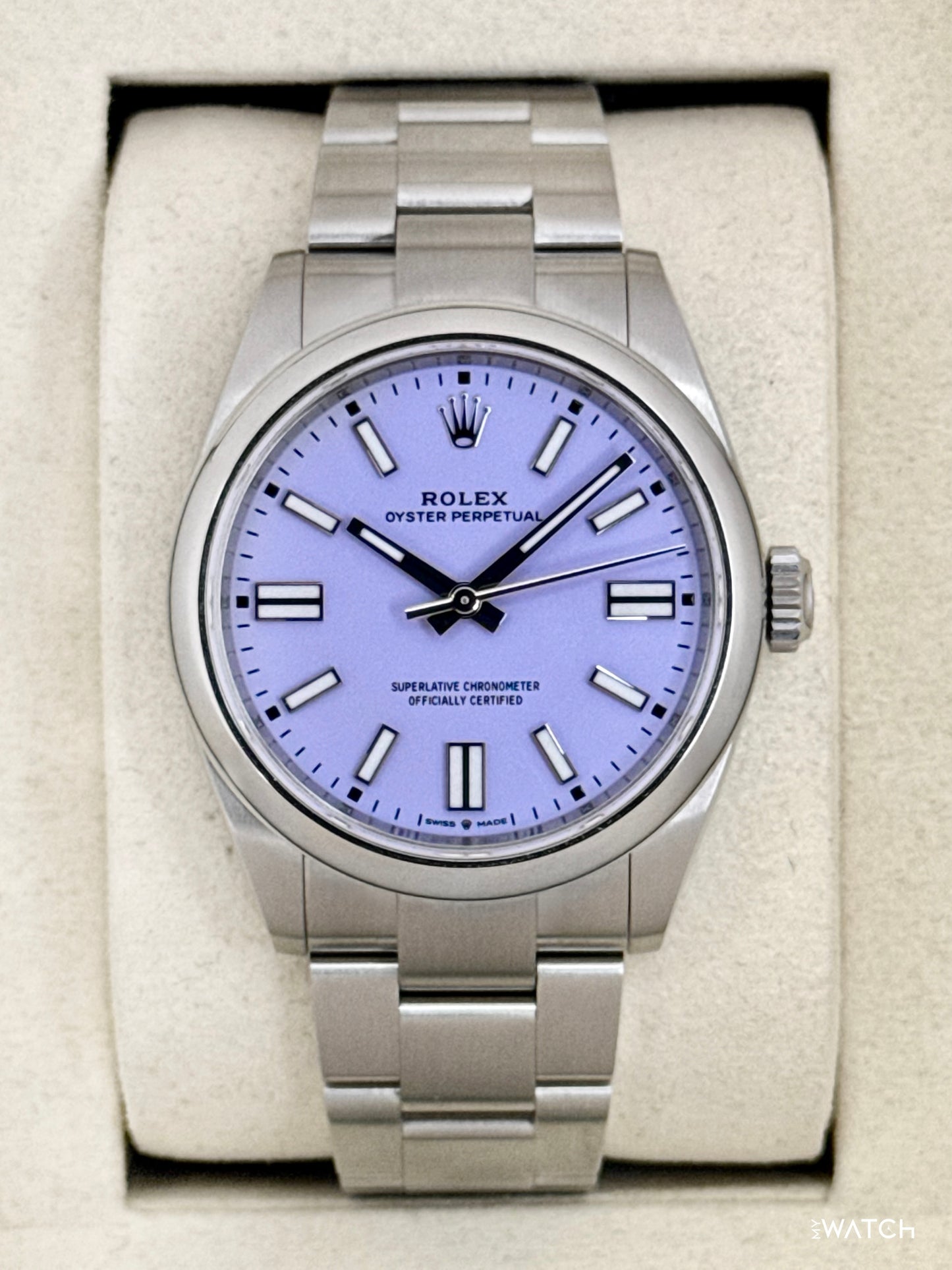 2026 Rolex Oyster Perpetual 41mm 134300 Lavender Dial - MyWatchLLC