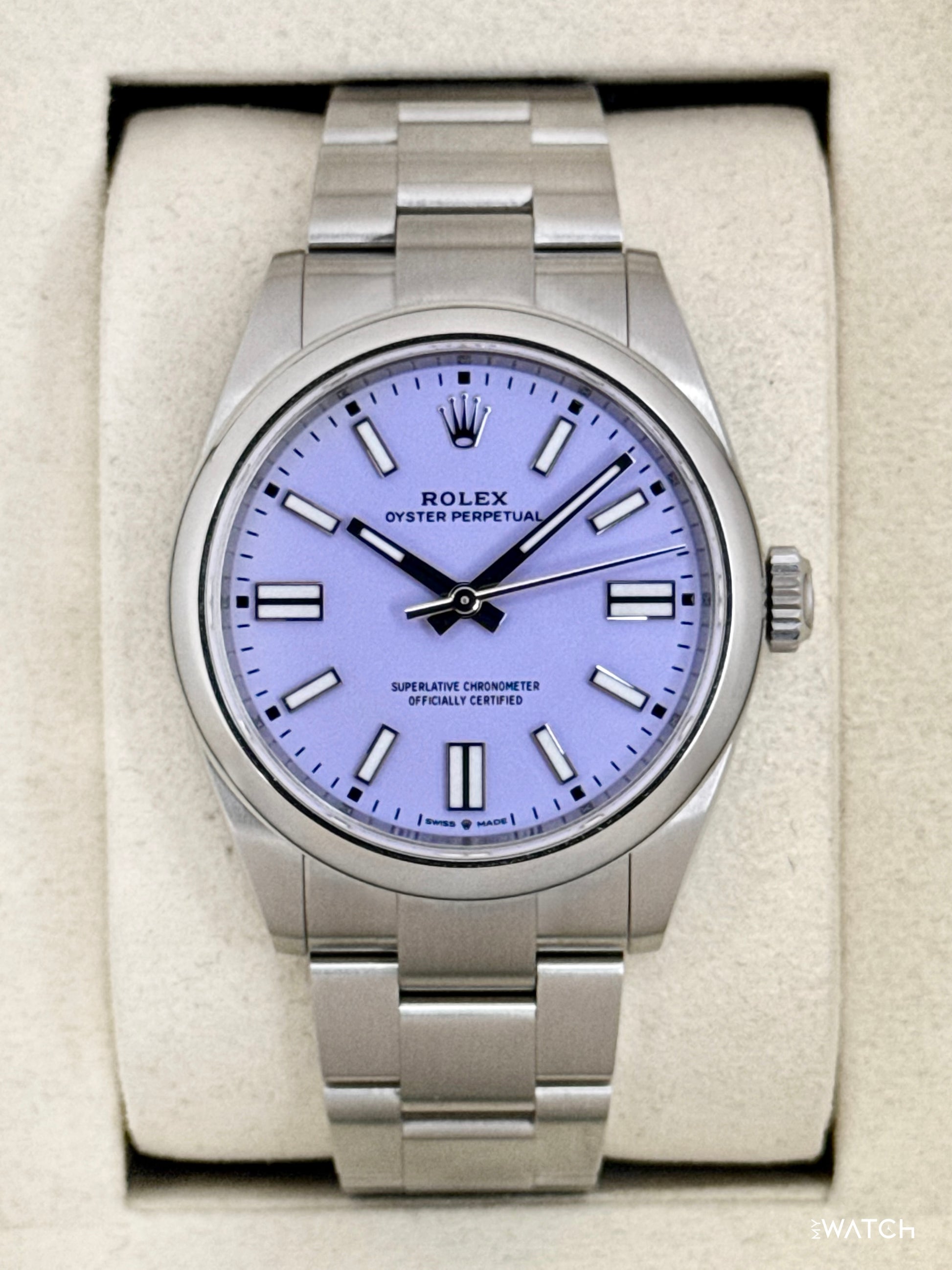 2026 Rolex Oyster Perpetual 41mm 134300 Lavender Dial - MyWatchLLC