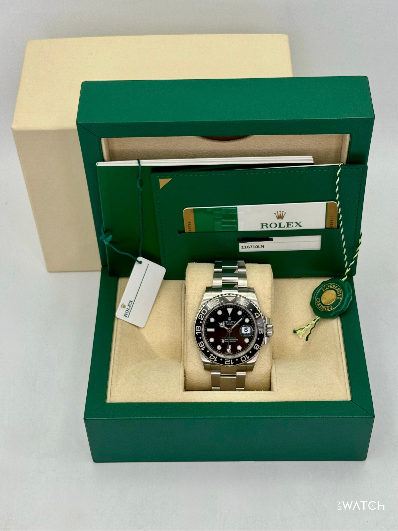 2016 Rolex GMT-Master II 40mm 116710LN Stainless Steel Black Dial - MyWatchLLC
