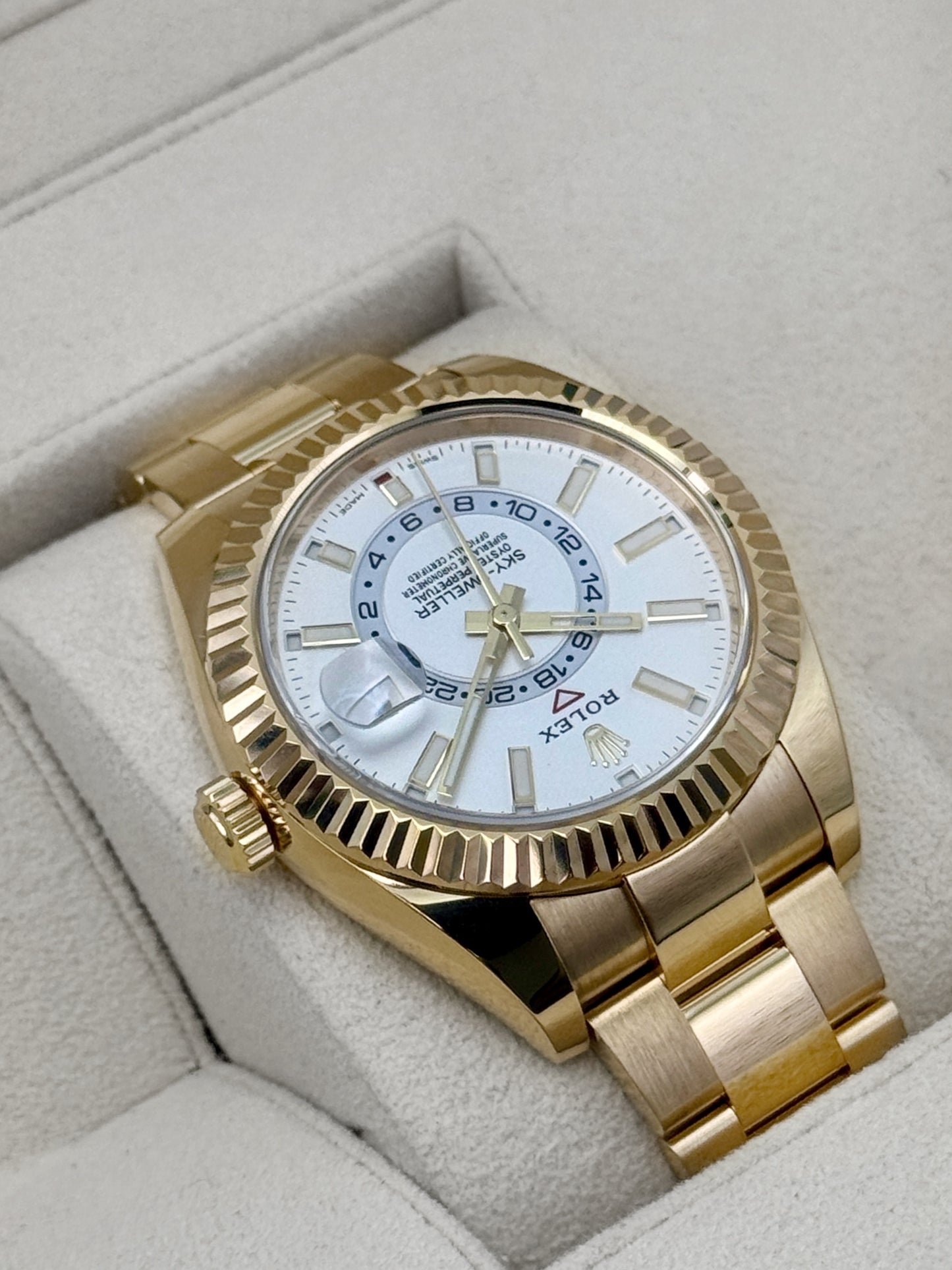 2023 Rolex Sky-Dweller 42mm 326938 Yellow Gold Oyster White Dial