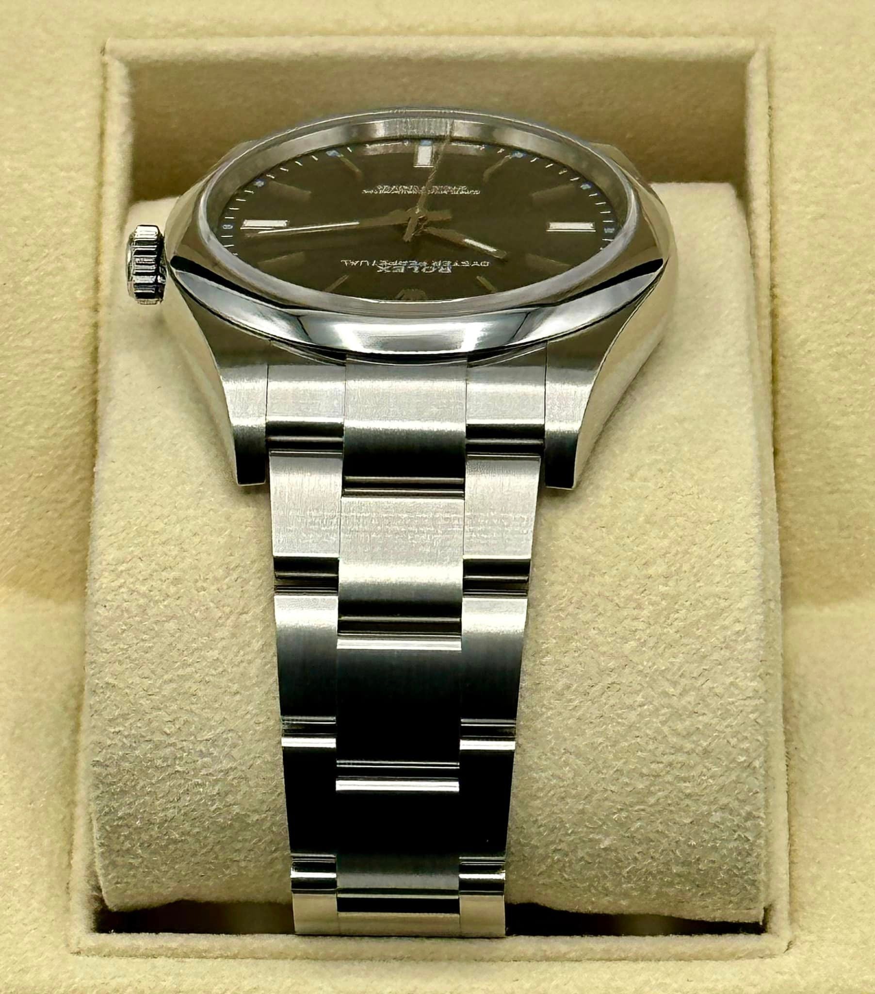 2017 Oyster Perpetual 39mm 114300 Stainless Steel Grey Stick Dial - MyWatchLLC