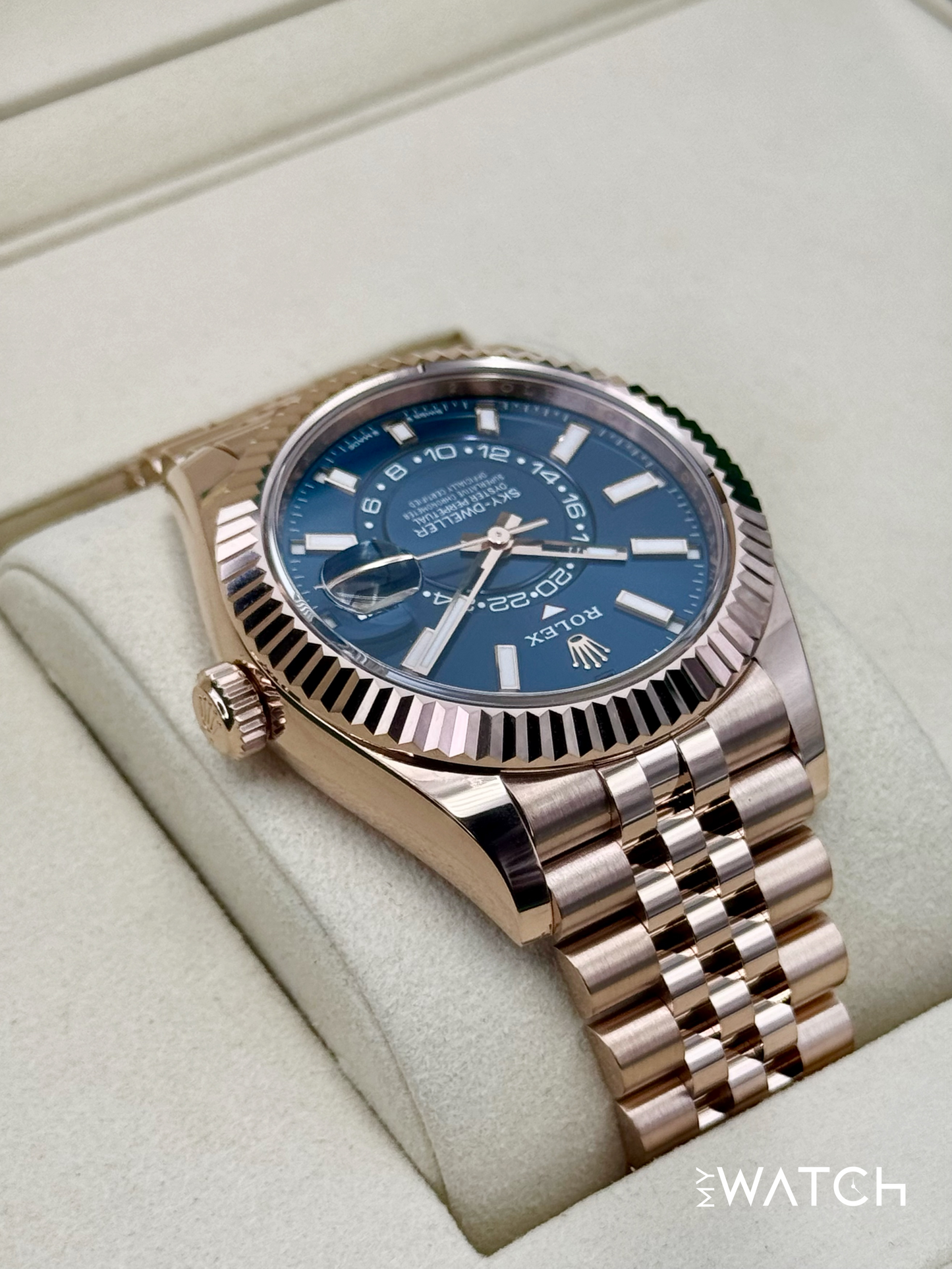 NEW 2025 Rolex Sky-Dweller 42mm 336935 Rose Gold Jubilee Blue Dial