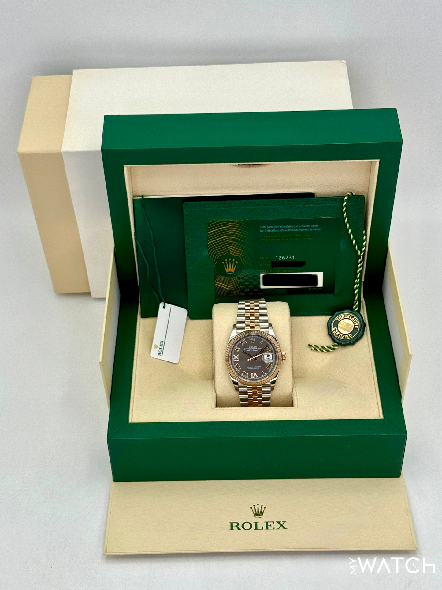 2023 Rolex Datejust 36mm 126231 Two-Tone Jubilee Slate Rhodium Diamond Dial