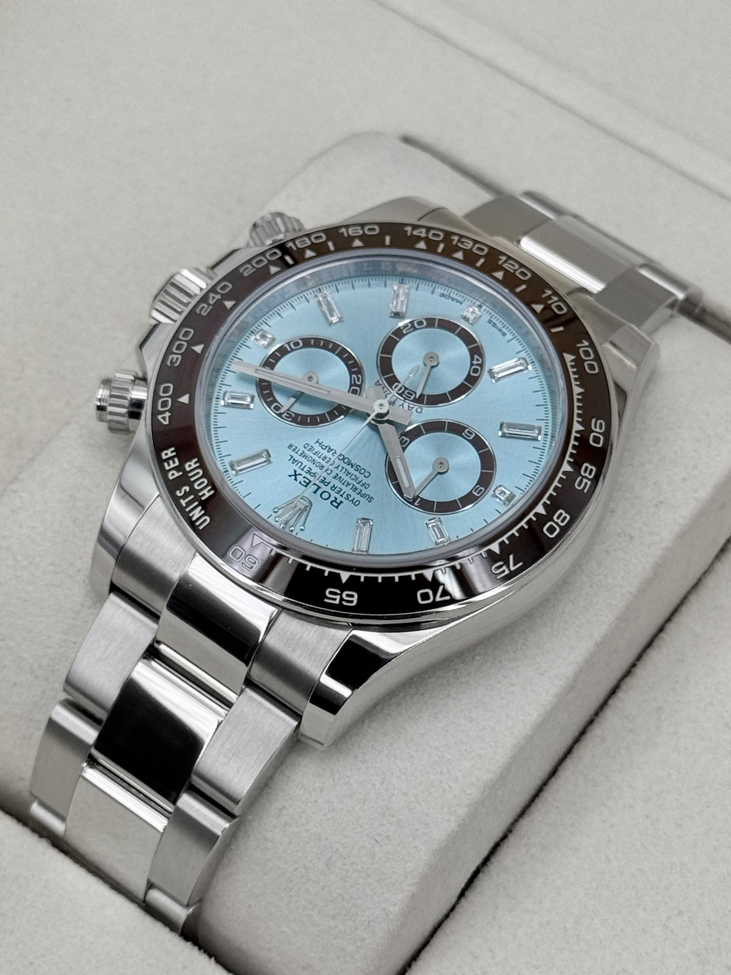 NEW 2025 Rolex Daytona 40mm 126506 Platinum Ice-Blue Diamond Baguette Dial