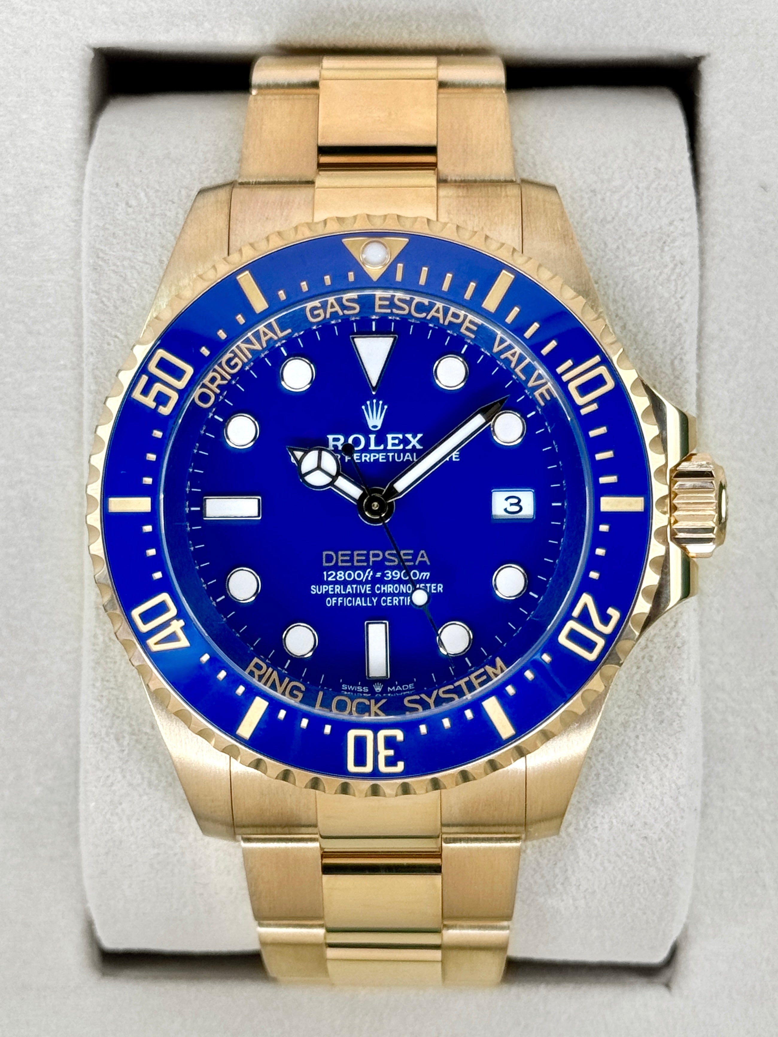 Rolex Deepsea 44mm 136668LB 18K Yellow Gold Blue Dial