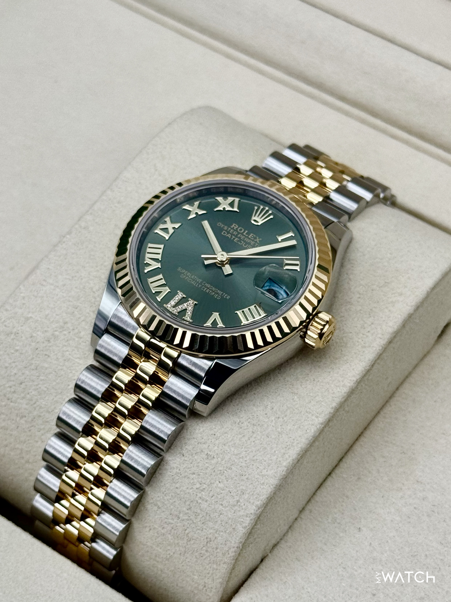 NEW 2026 Rolex Ladies Datejust 31mm 278273 Two-Tone Jubilee Green Dial - MyWatchLLC